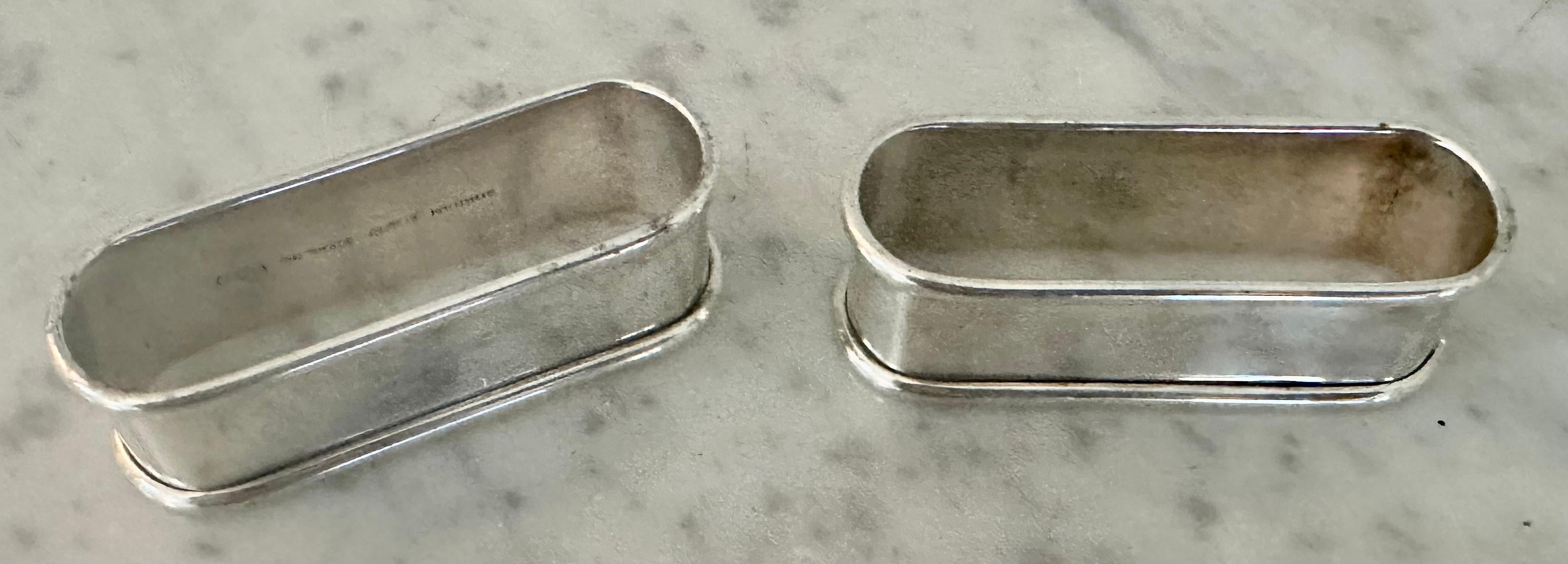 Two Classic Oval Sterling Napkin Rings For Sale 1