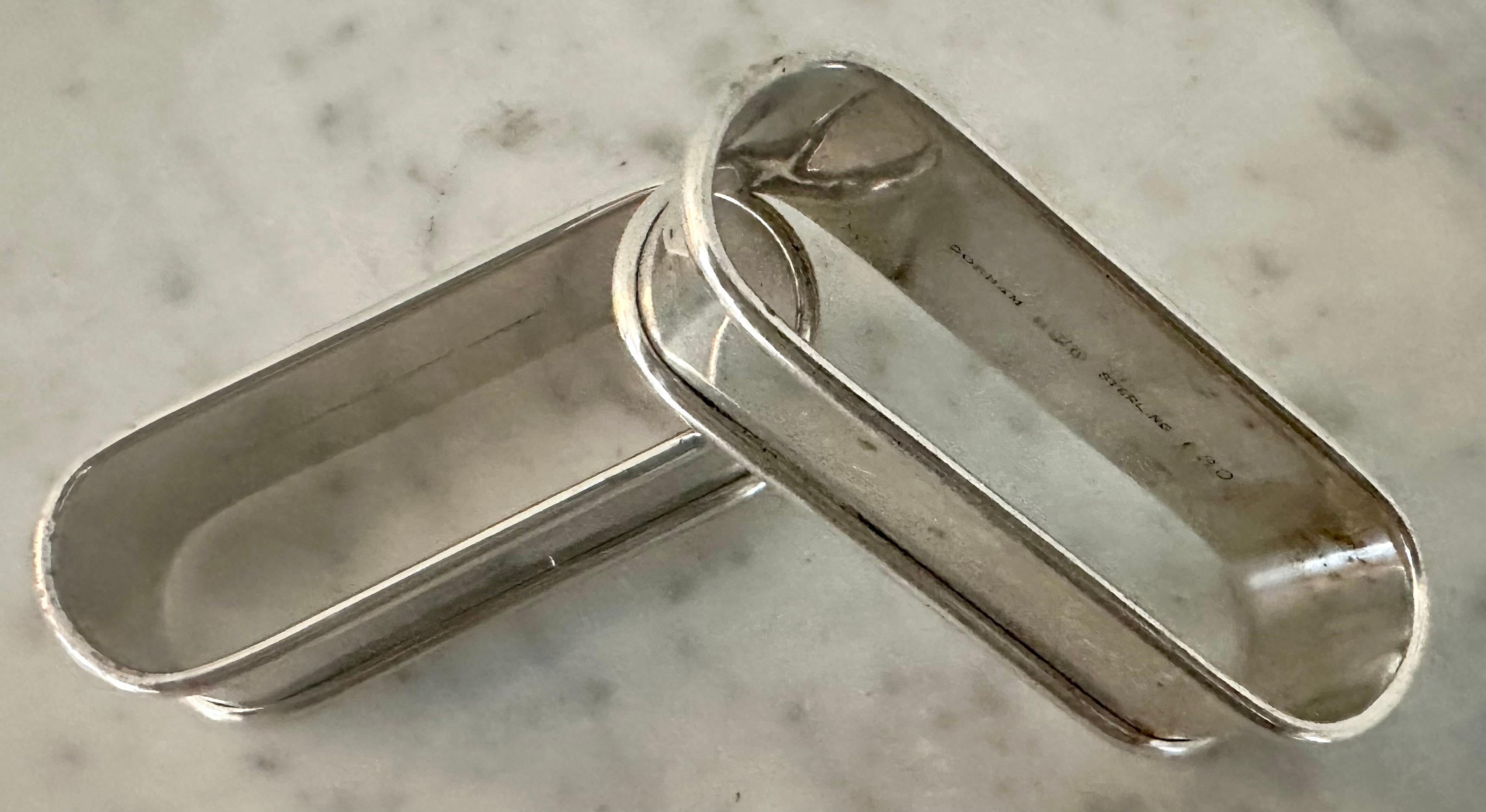 Two Classic Oval Sterling Napkin Rings For Sale 4