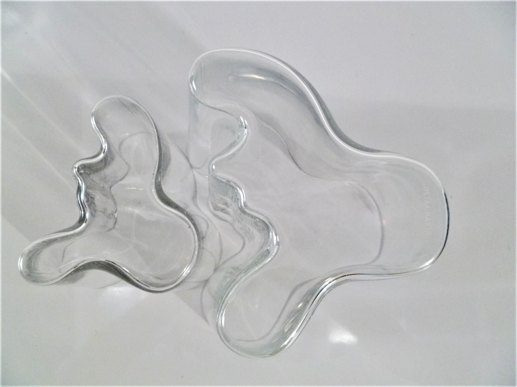 Two Clear Savoy Vases by Alvar Aalto for Iittala, Finland, 1970s 1