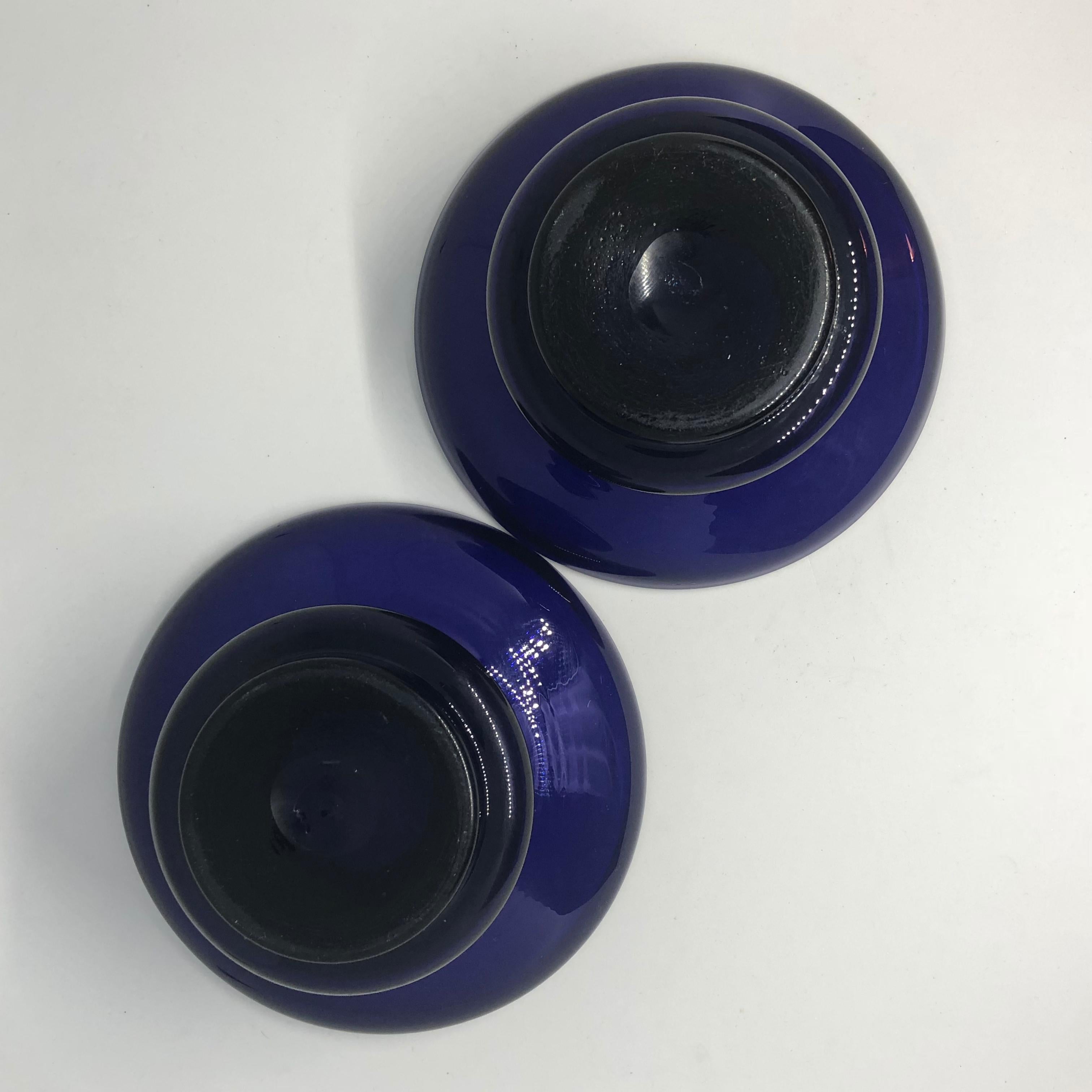 Two Swedish Cobalt Blue Candy Bowls, 19th Century For Sale 3