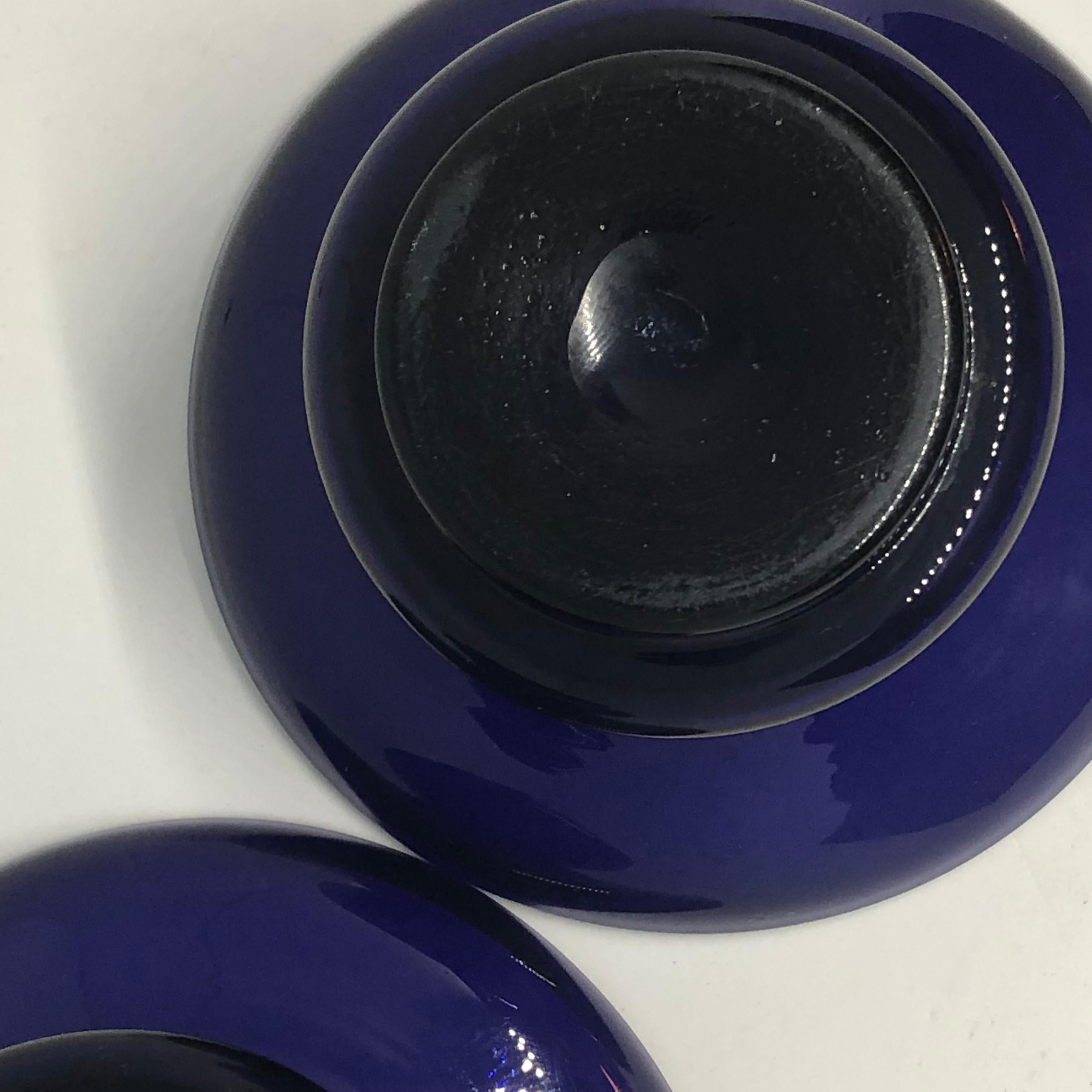 Two Swedish Cobalt Blue Candy Bowls, 19th Century For Sale 6