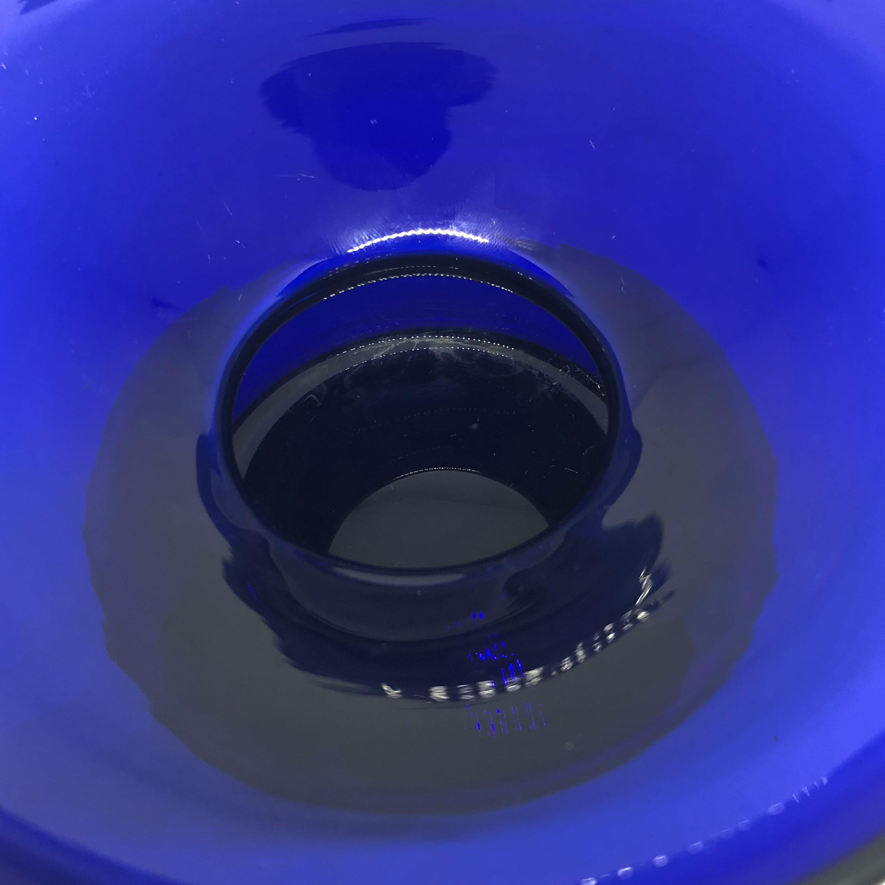 Suédois Deux bols à bonbons suédois bleu cobalt, XIXe siècle en vente