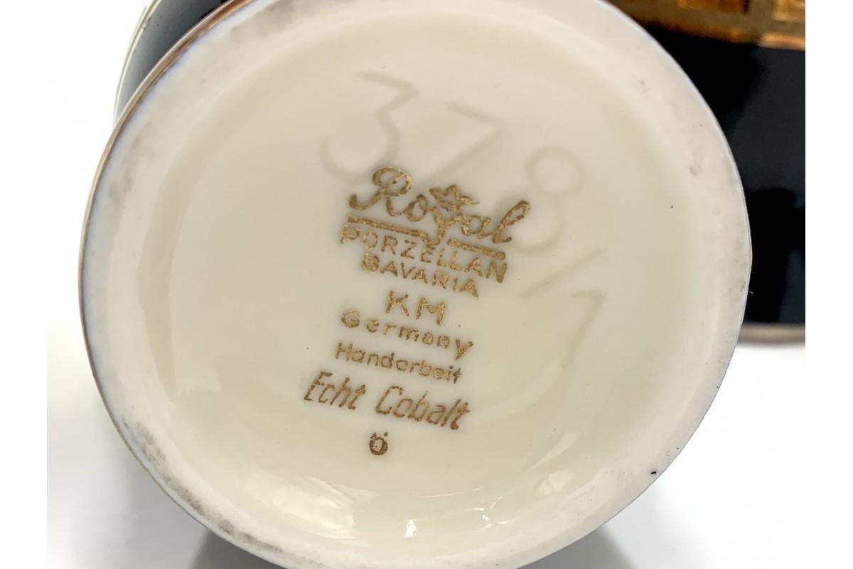 royal porzellan bavaria km germany handarbeit 22 karat gold vase