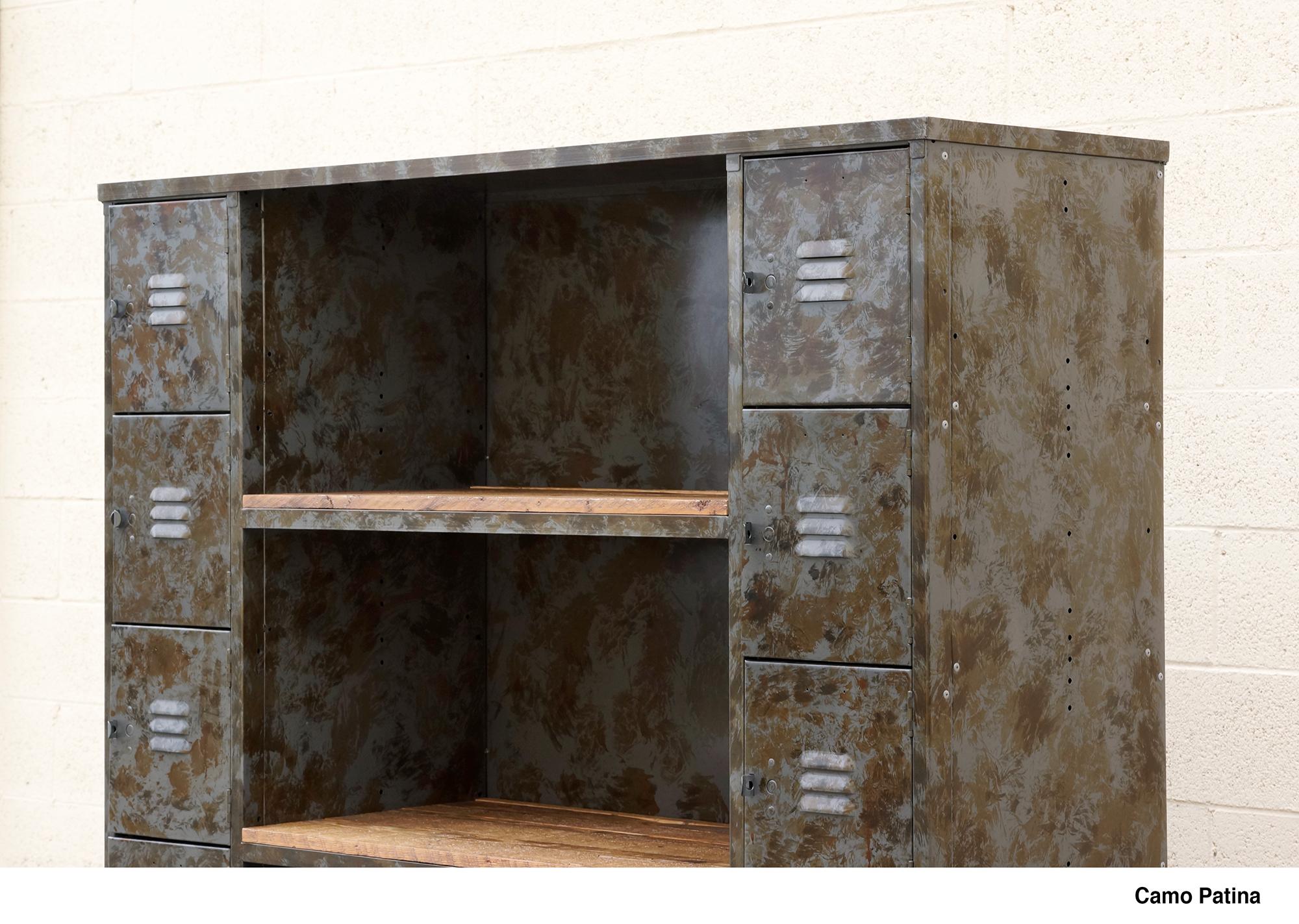 Two-Column Wood & Steel Locker and Shelf Unit, Custom Order For Sale 3