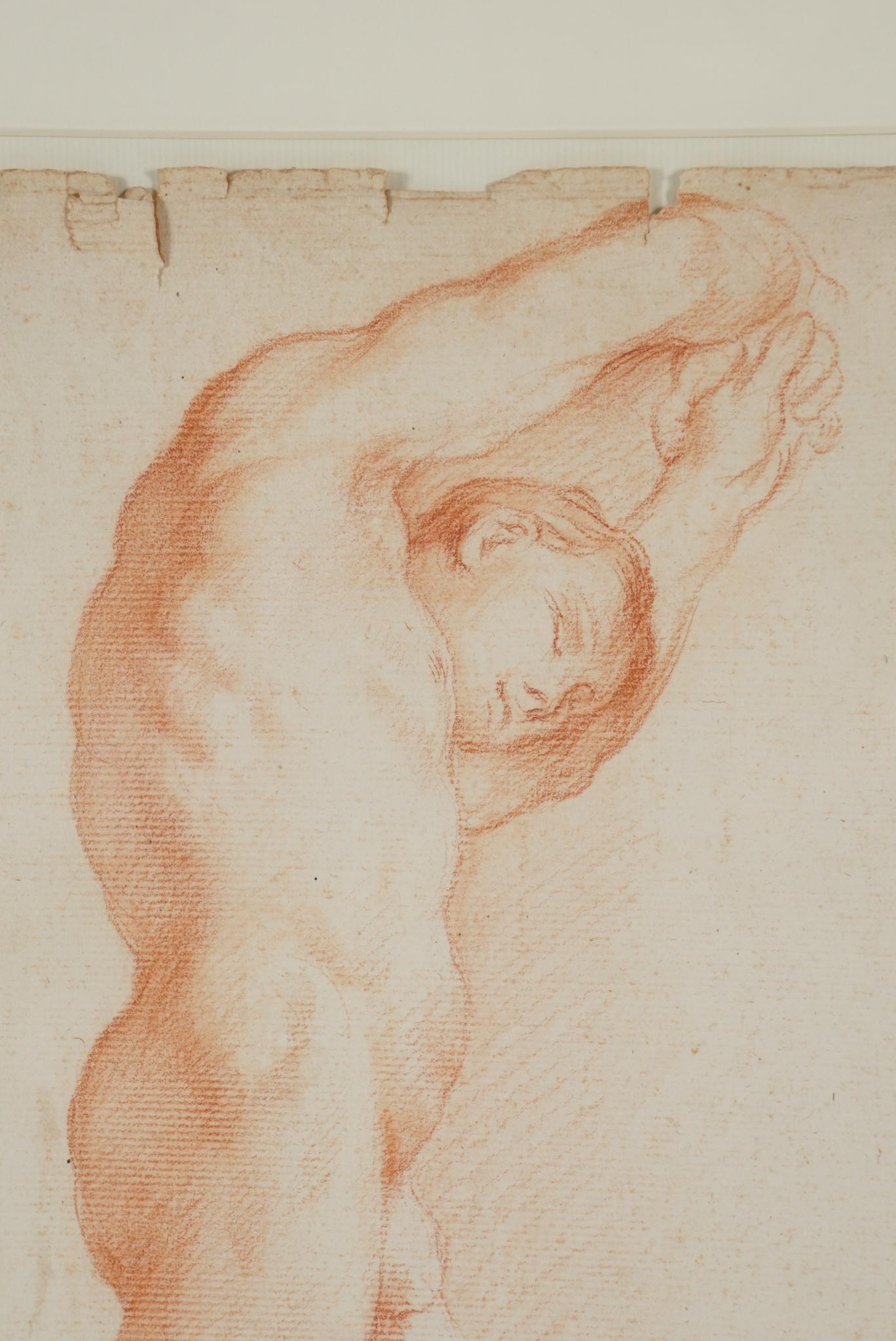 Two Companion French Sanguine Drawings, circa 1800 For Sale 3