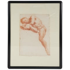 Two Companion French Sanguine Drawings, circa 1800