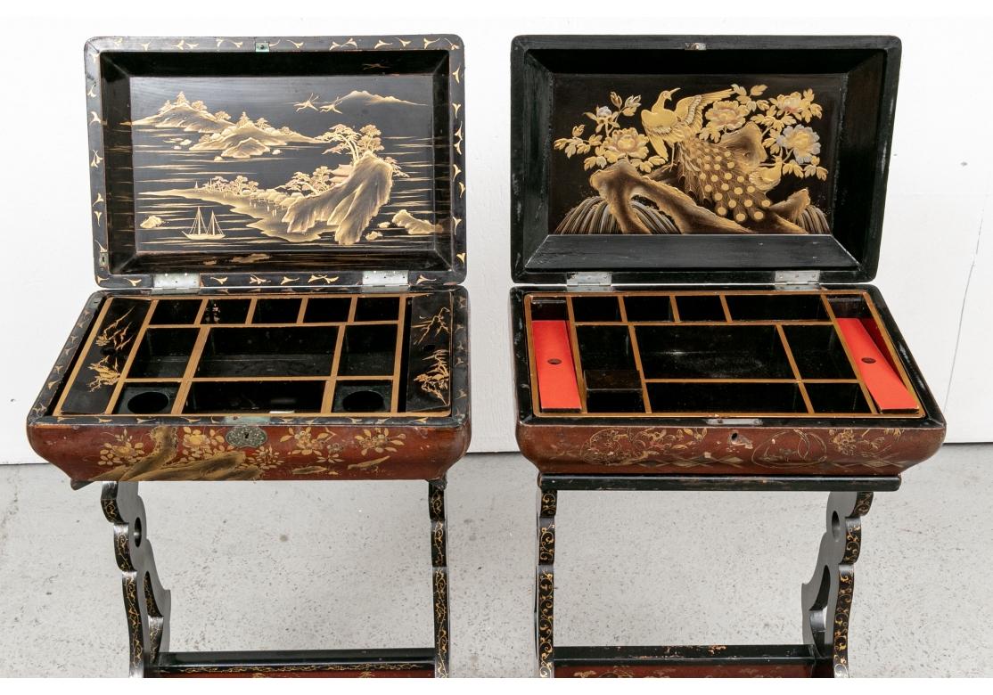 Two Compatible Japanese Lacquered Calligraphy Stands For Sale 12