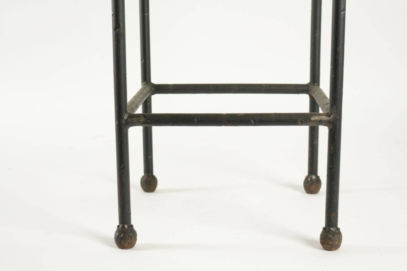 Two Consoles in Wrought Iron under Glass in an Industrial Style 20th Century For Sale 6
