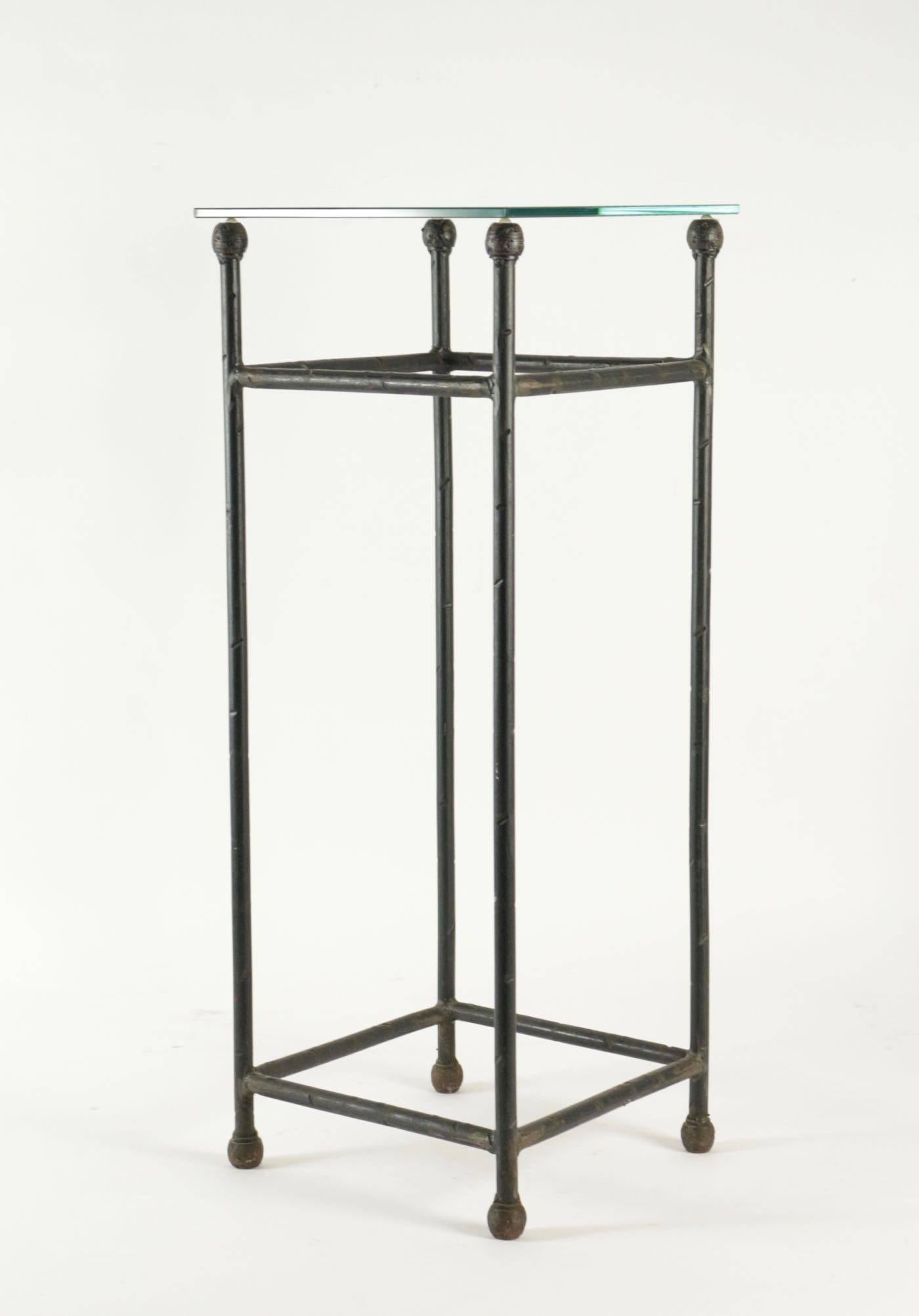 Two Consoles in Wrought Iron under Glass in an Industrial Style 20th Century For Sale 2