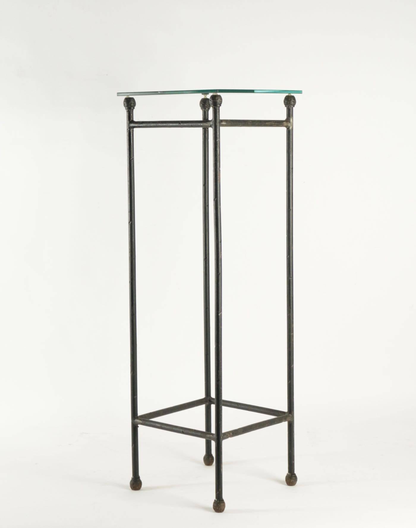 Two Consoles in Wrought Iron under Glass in an Industrial Style 20th Century For Sale 3
