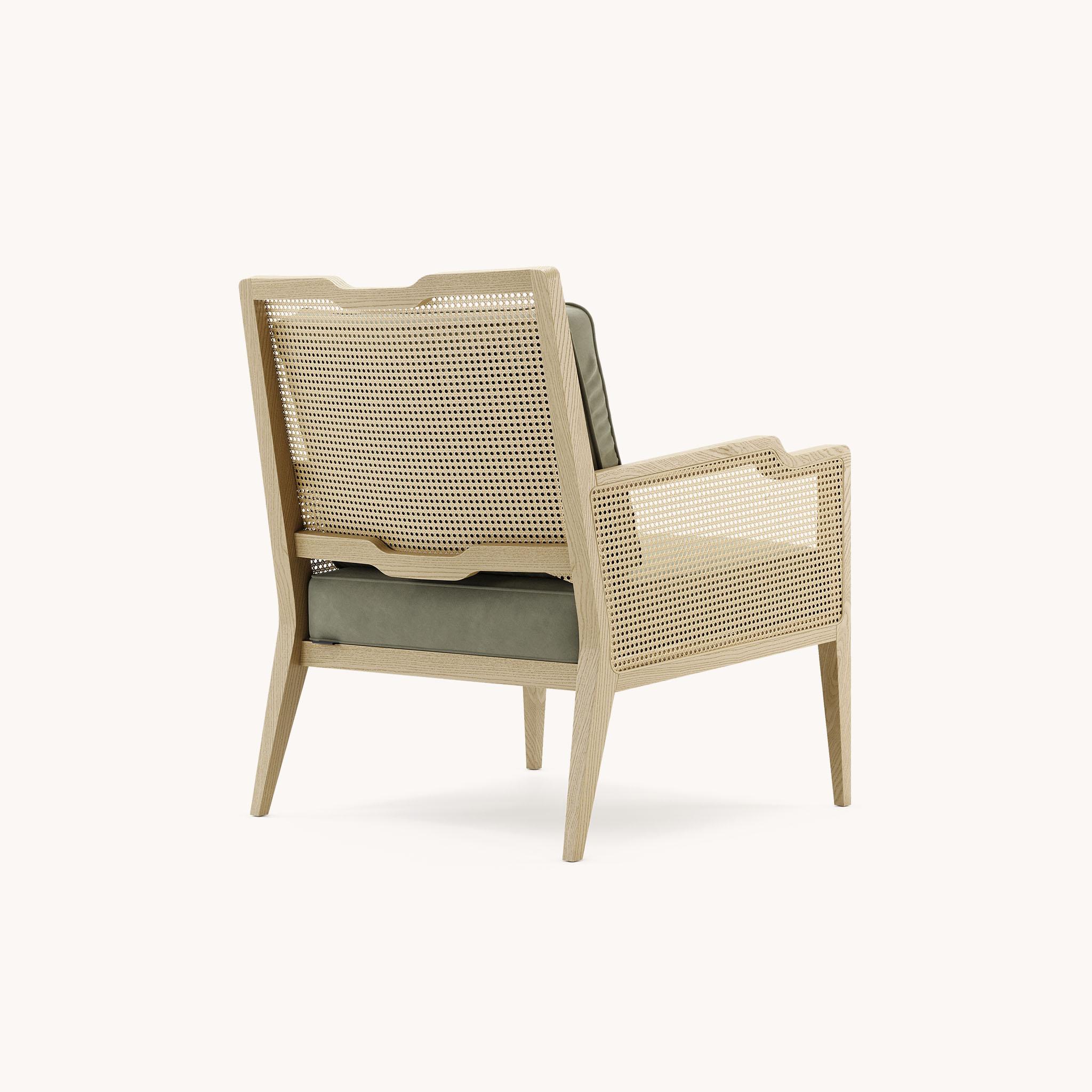 Two Contemporary Armchairs in Natural Woven Rattan In New Condition In New York, NY