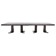 Two Contemporary Ebonized Ash Dining Tables