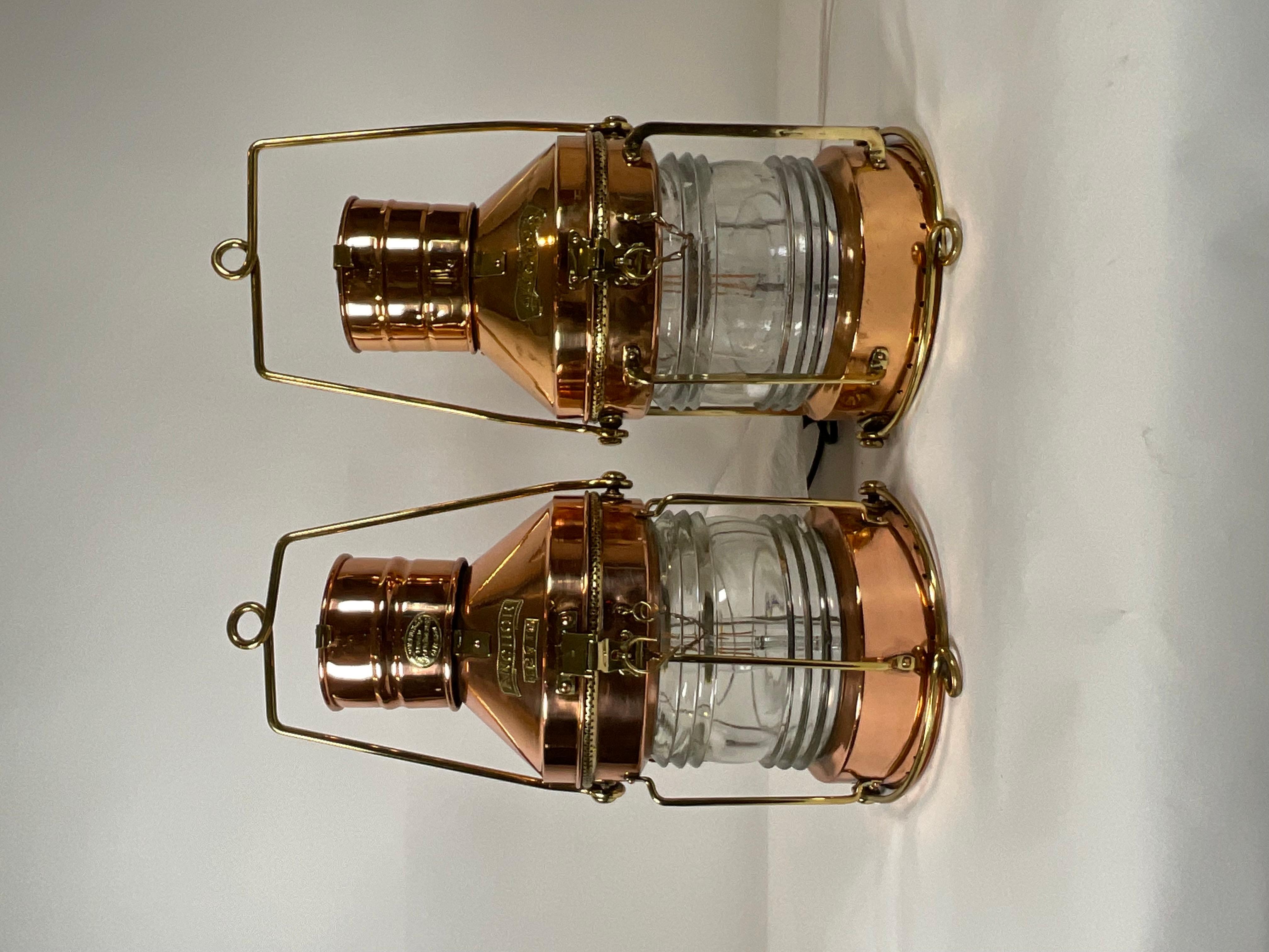 Two Copper and Brass Ship’s Lanterns 8