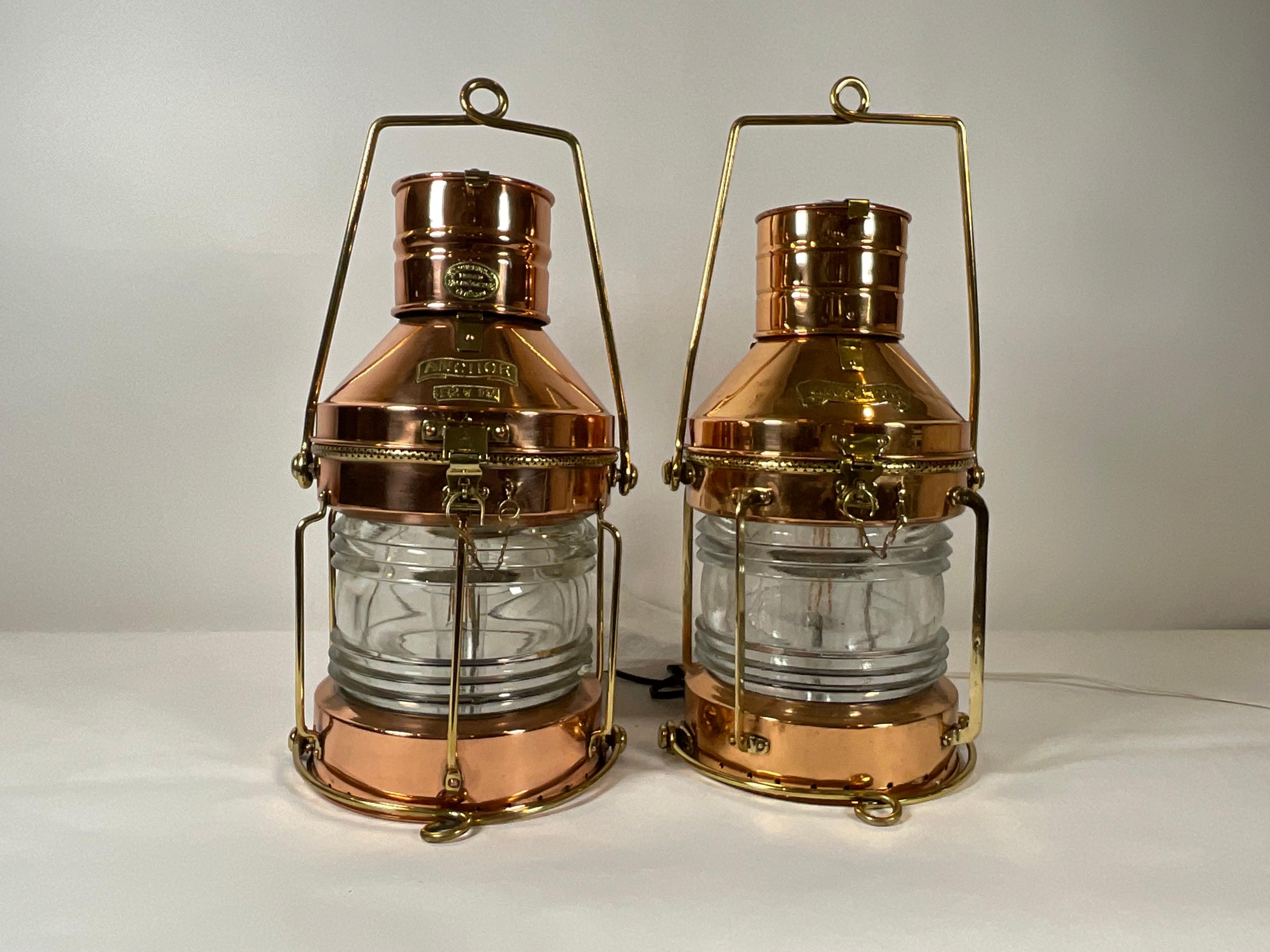 Two Copper and Brass Ship’s Lanterns 9