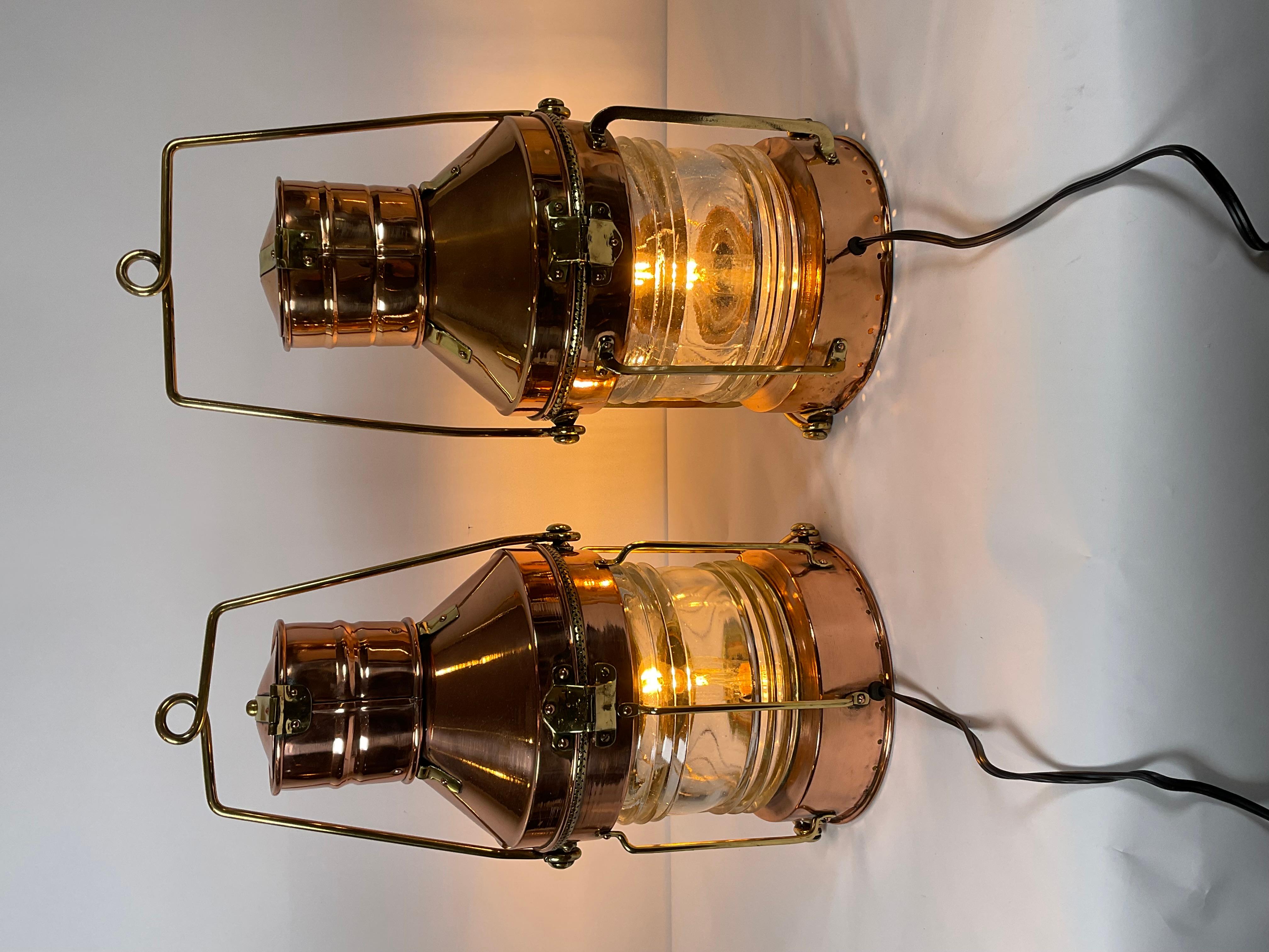 Two Copper and Brass Ship’s Lanterns 3
