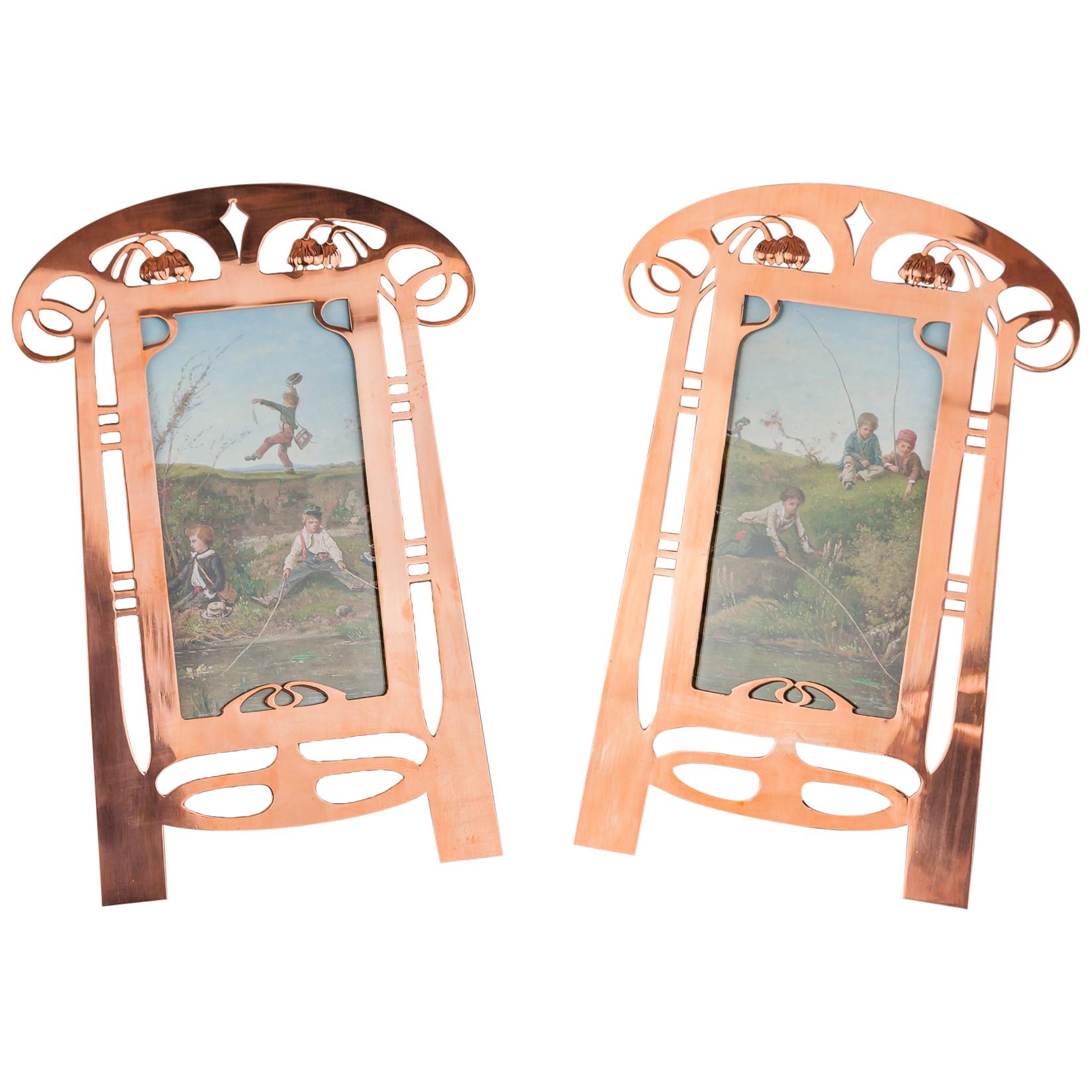 Two Copper Picture Frames, circa 1909s
