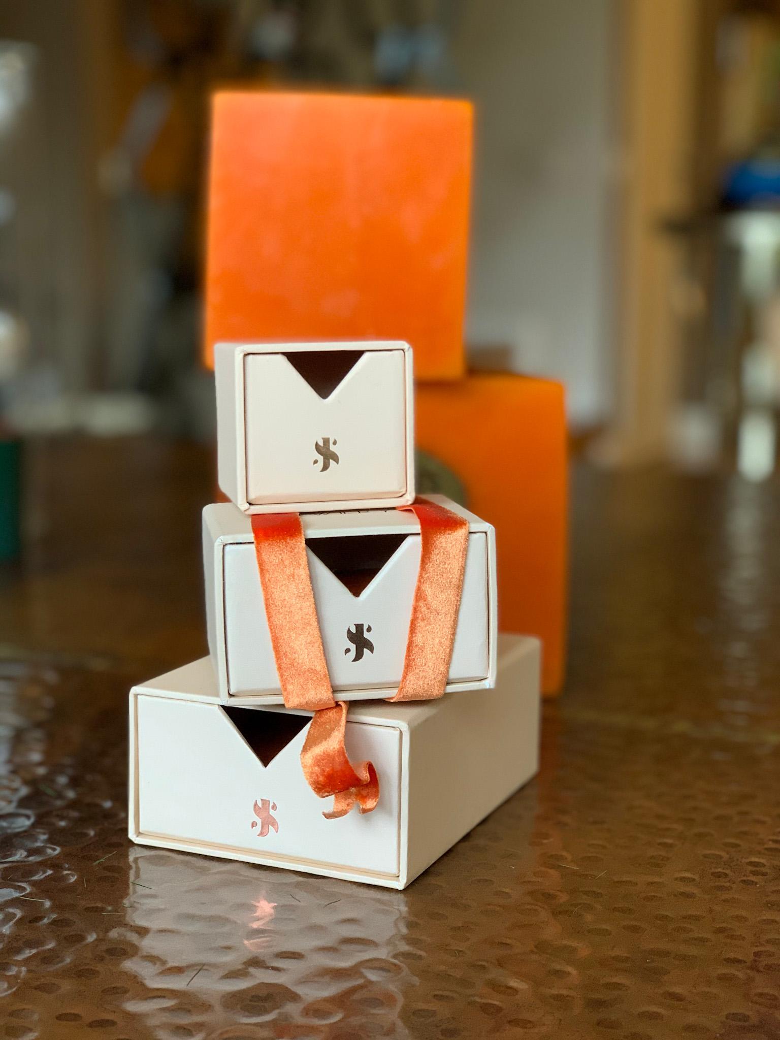 Modern Two Coral Open Ring in Rose Gold by Selda Jewellery For Sale