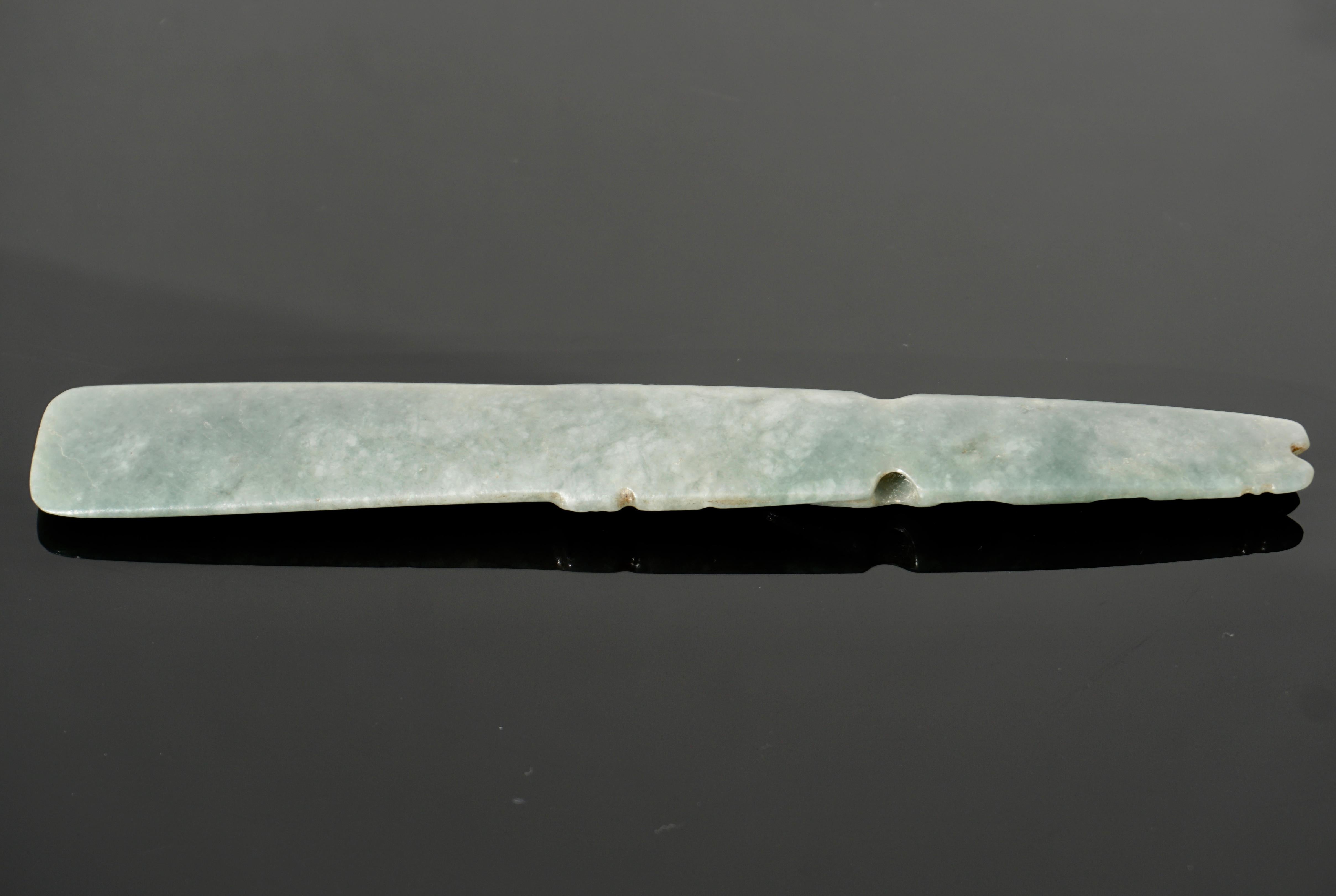 Hand-Carved Costa Rica Jade Avian Axe God Celt Pendant Pre Columbian, 500 AD-1500 AD For Sale