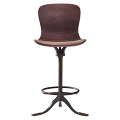 Two Counter-Height Swivel Chairs with Footrest Ring 'Truffe', by P. Tendercool