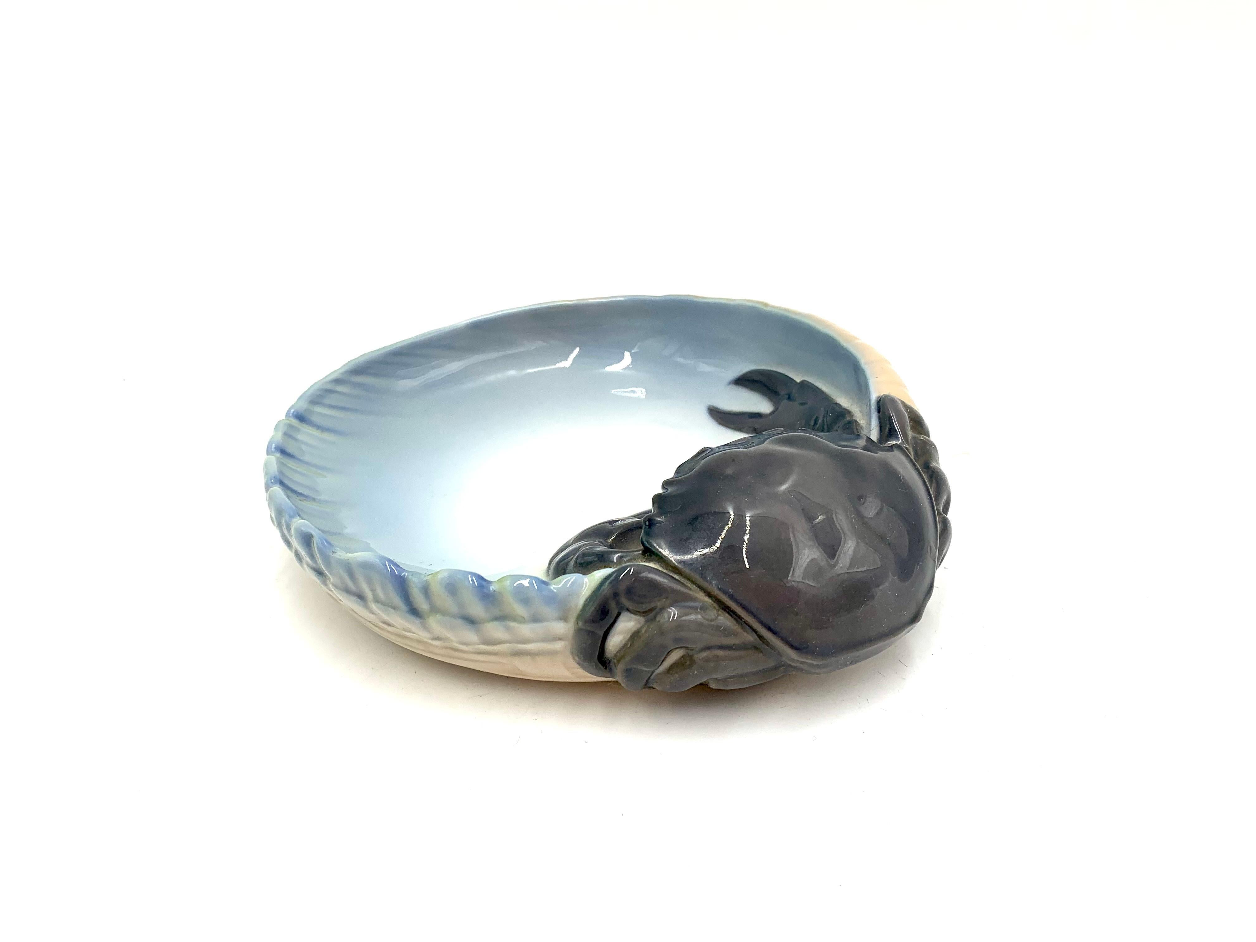 Danish Two Crab Plates, Royal Copenhagen, Denmark, 1950s