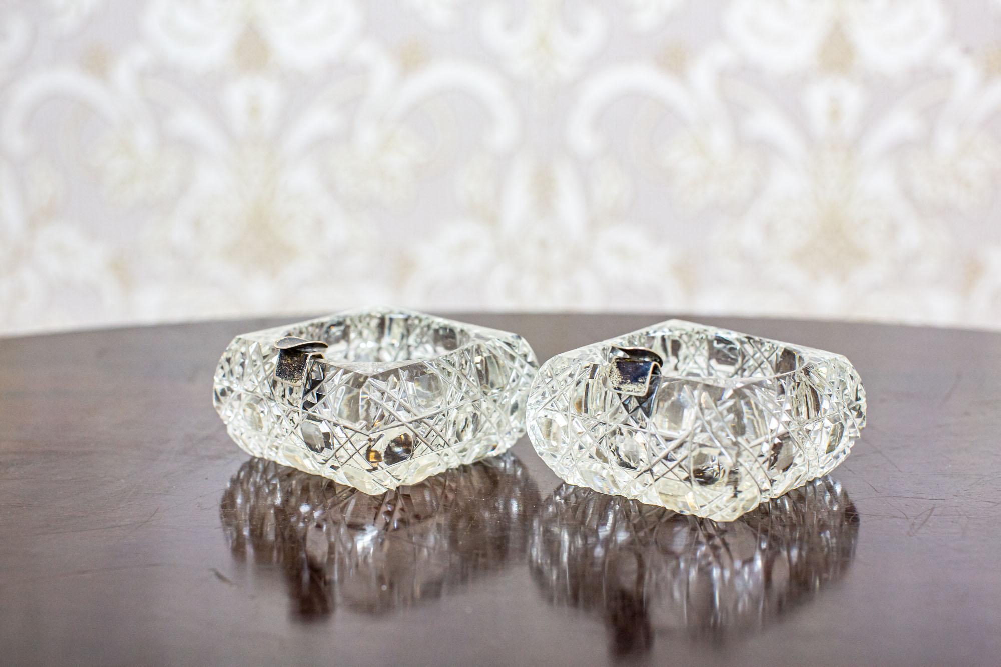 Two Crystal Ashtrays from the Early 20th Century For Sale 1
