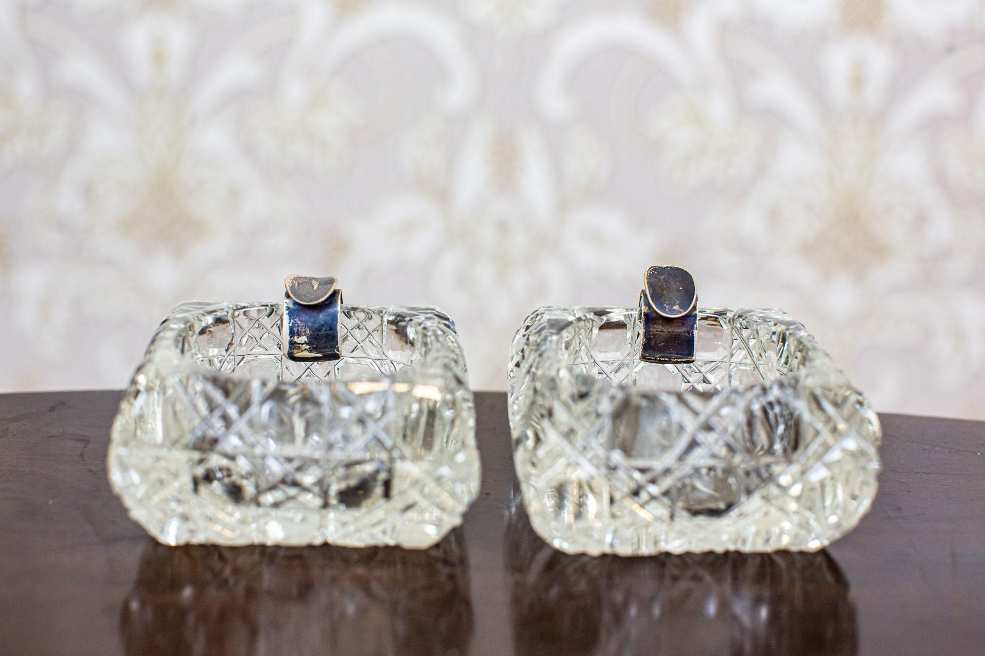 Deux cendriers en cristal du début du XXe siècle en vente 1