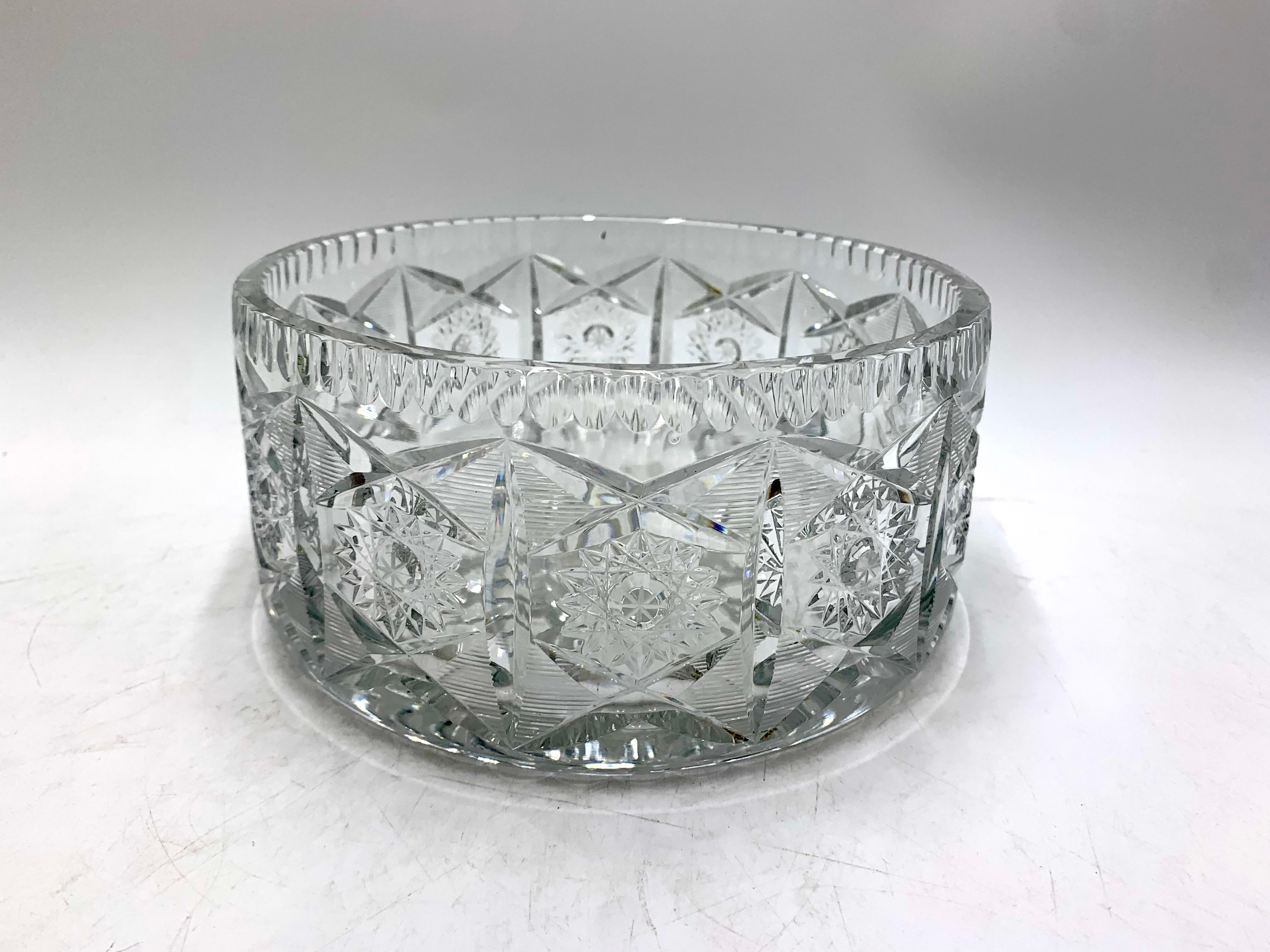 Polish Two Crystal Decorative Bowls, Poland, 1950s For Sale