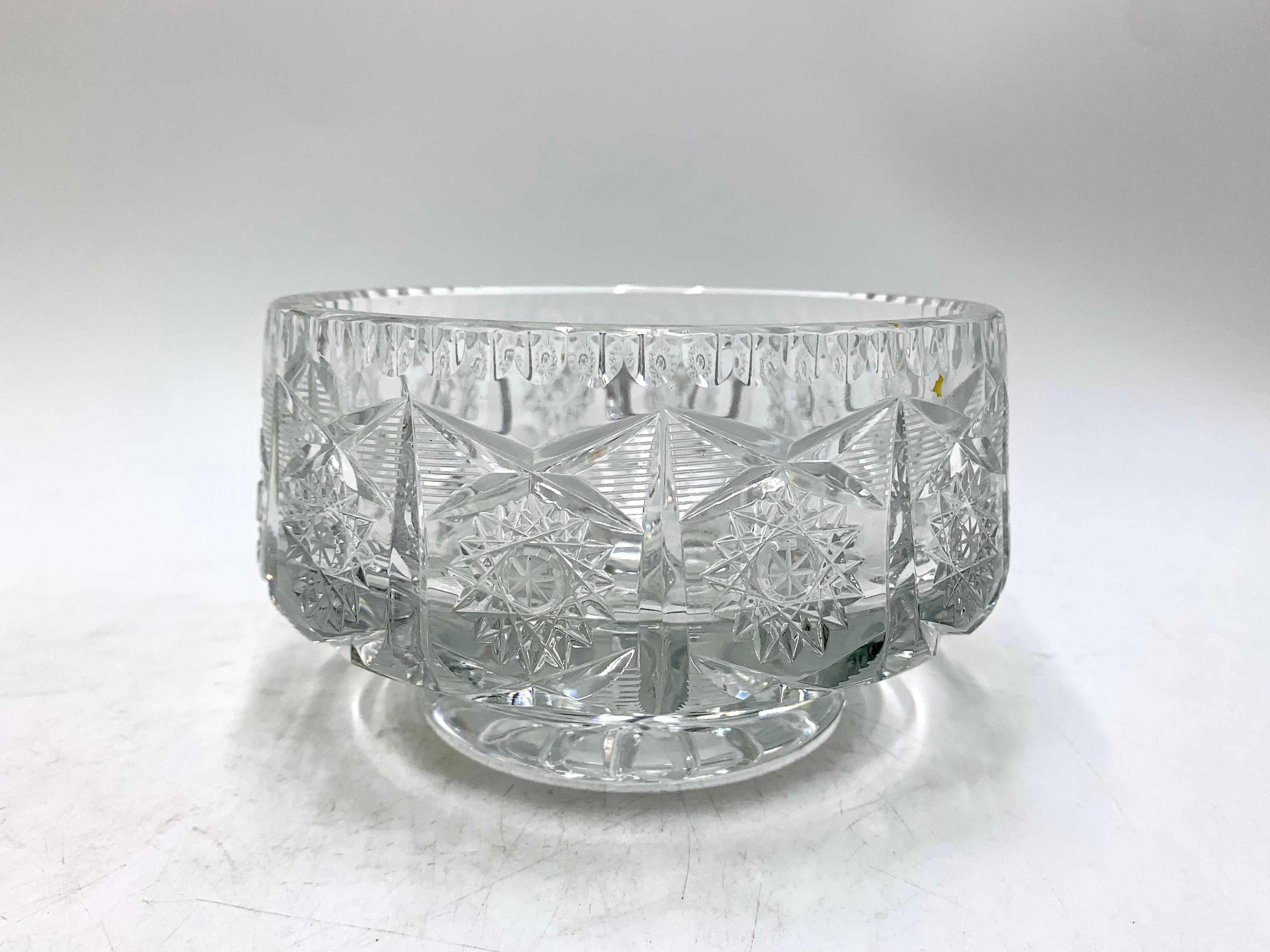Mid-20th Century Two Crystal Decorative Bowls, Poland, 1950s For Sale