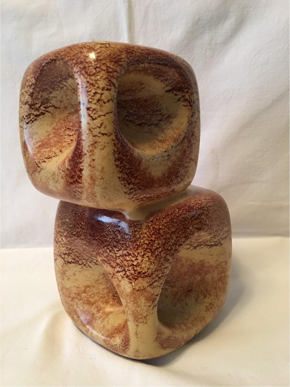 Two Cube Ceramic Vase by Bertoncello Schiavon of Italy For Sale 3