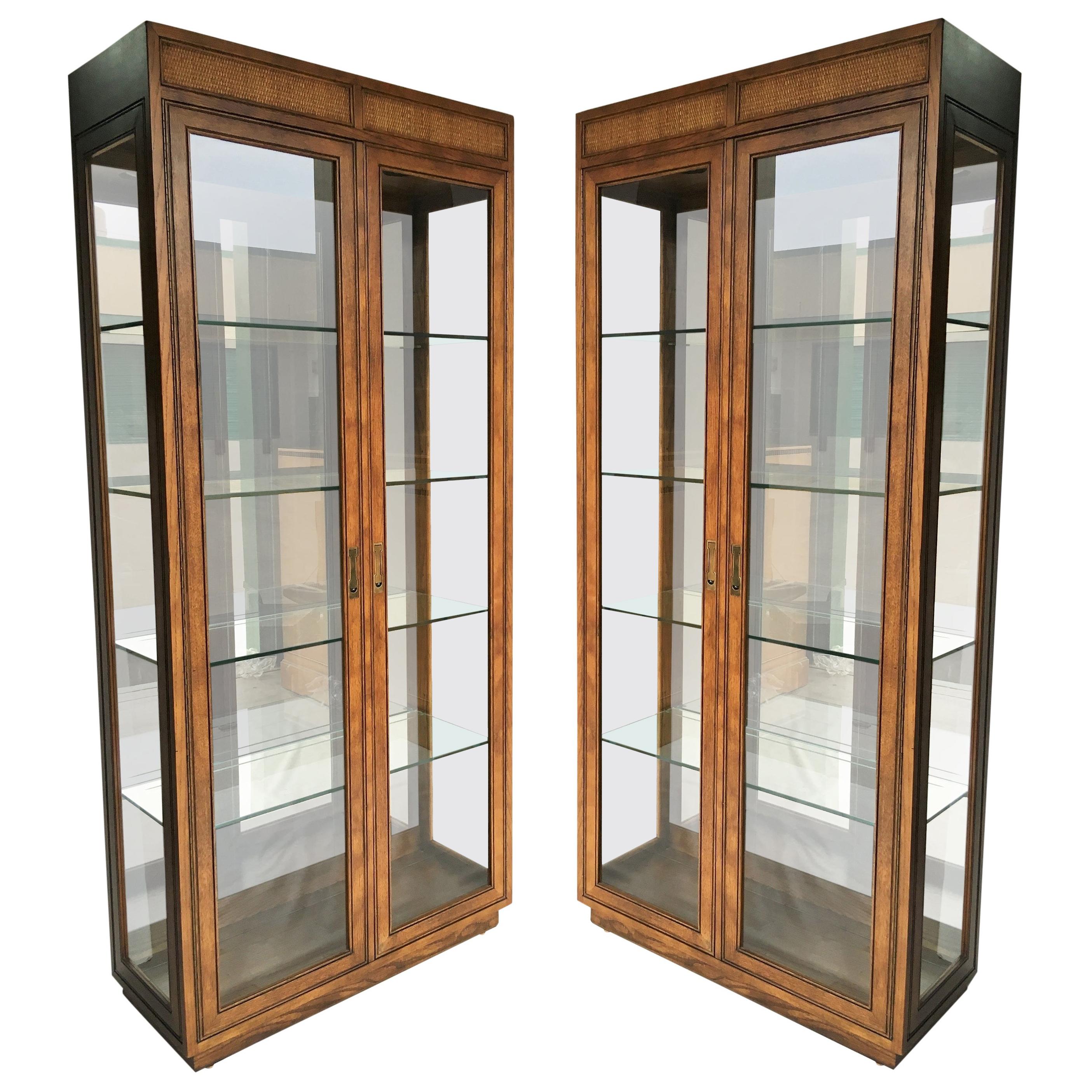 Two Curio Display Cabinets by Henredon