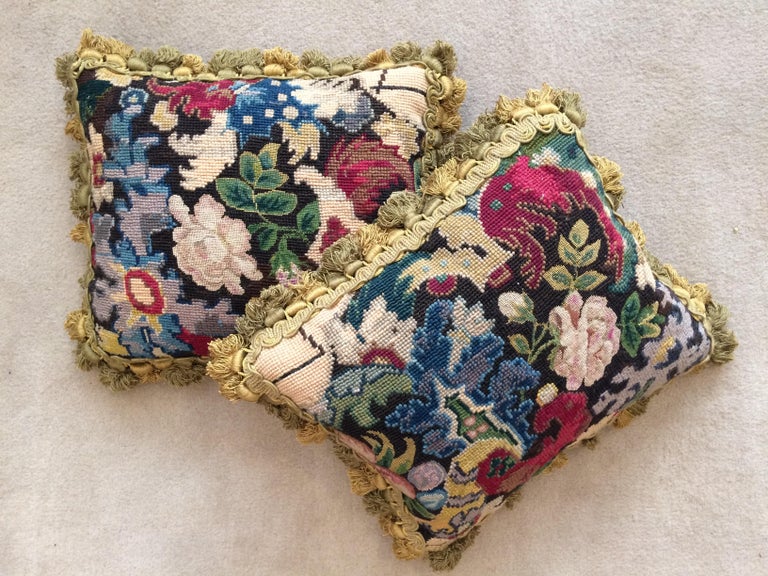 Two Cushions with 18th Century French Needlework For Sale at 1stdibs