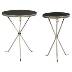 Two Custom Steel Drinks Tables