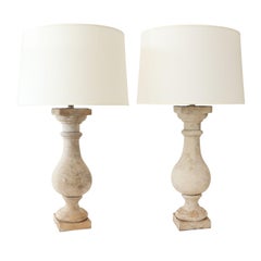 Antique Two Custom Terracotta Lamps