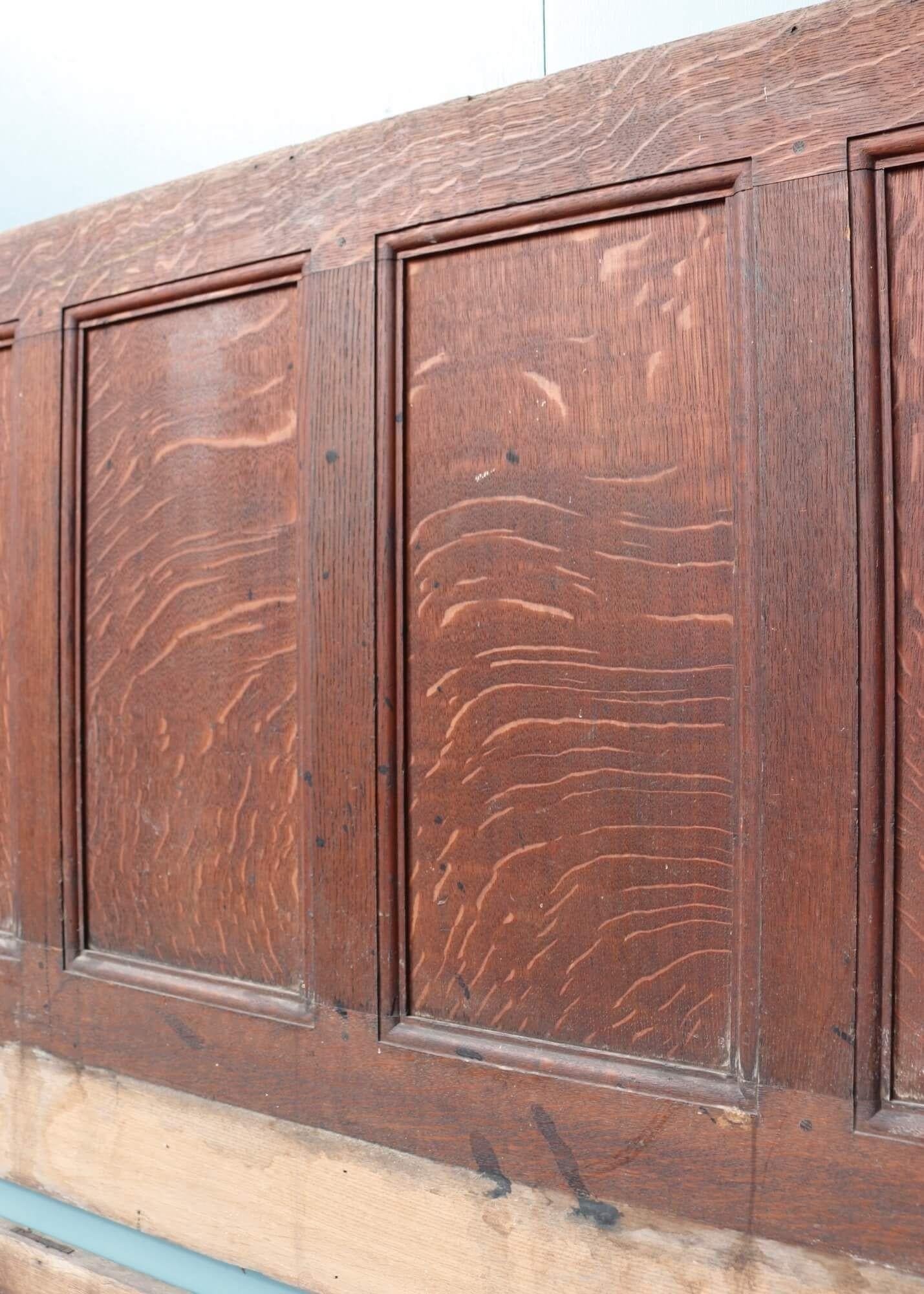 Victorian Two Dado Height Reclaimed Oak Panels For Sale