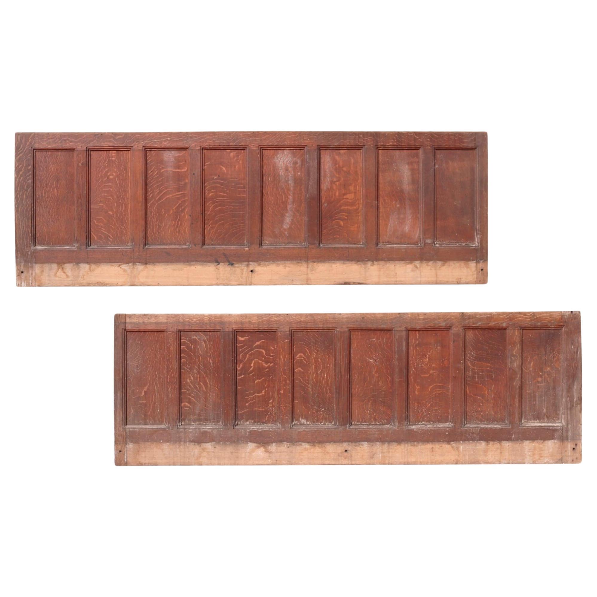 Two Dado Height Reclaimed Oak Panels For Sale