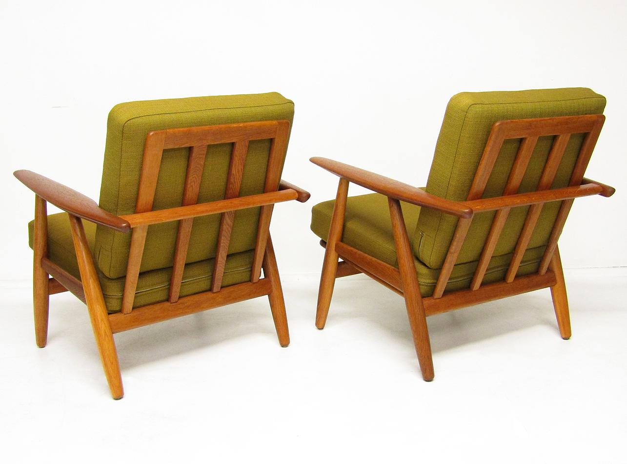 Oak Two Danish 1960s GE-240 Cigar Chairs by Hans Wegner for GETAMA
