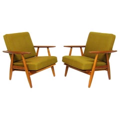 Two Danish 1960s GE-240 Cigar Chairs by Hans Wegner for GETAMA