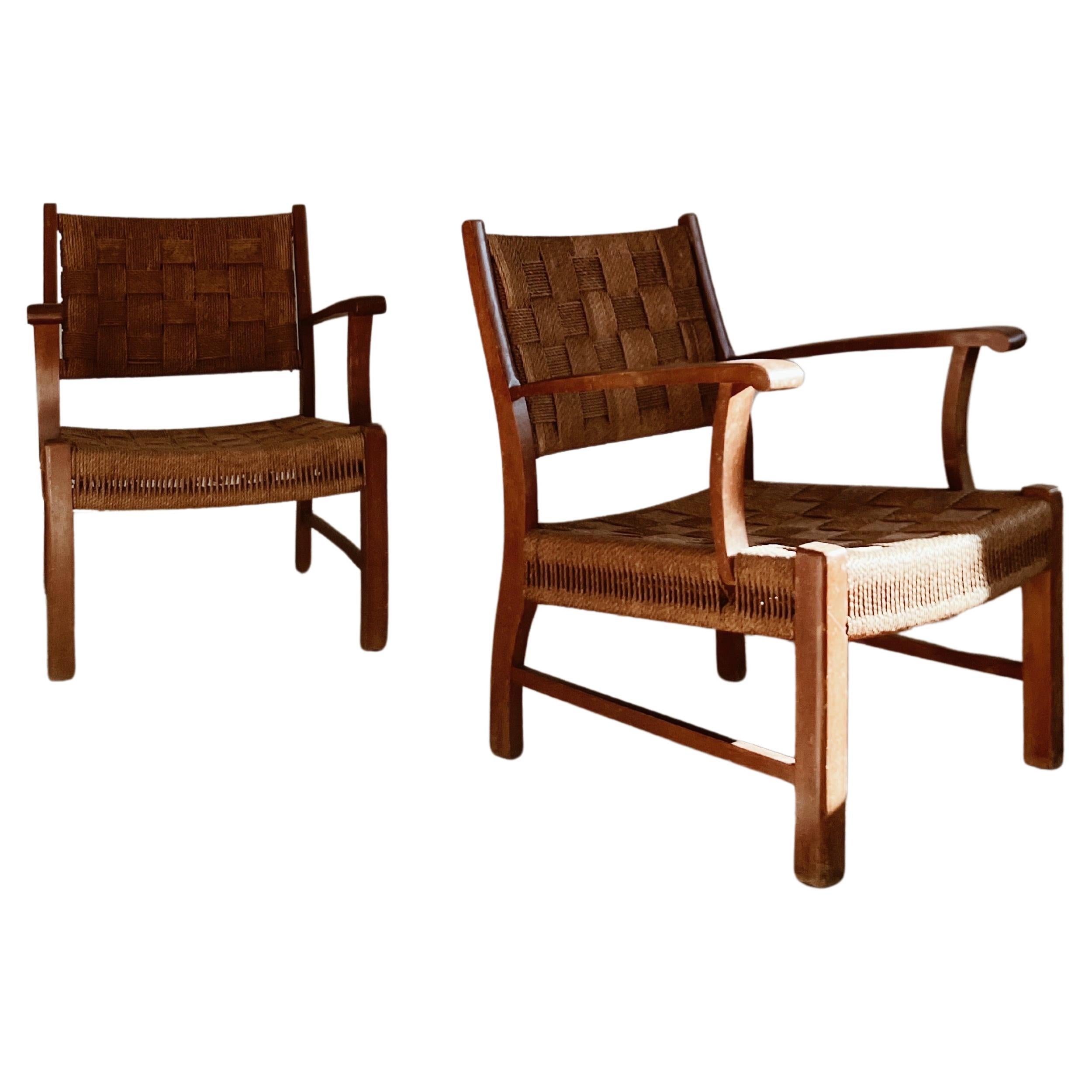 Two danish armchairs from the 1940s in the style of Frits Schlegel