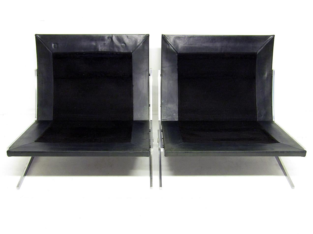 Dos sillas danesas BO-561 de cuero de Preben Fabricius y Jorgen Kastholm en venta 7