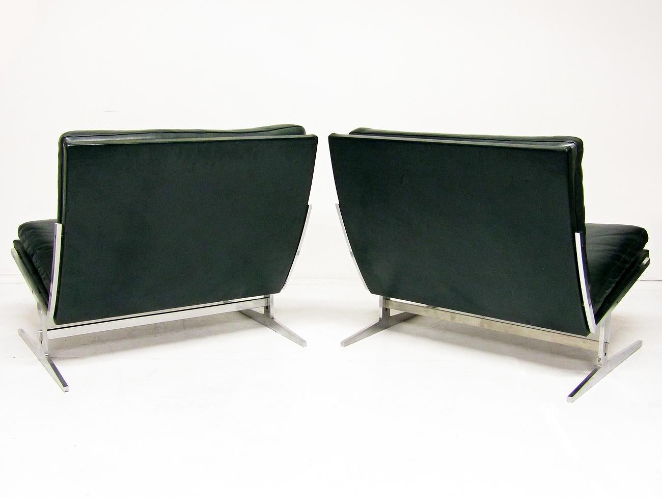 Two Danish BO-561 Chairs in Leather by Preben Fabricius & Jorgen Kastholm For Sale 1