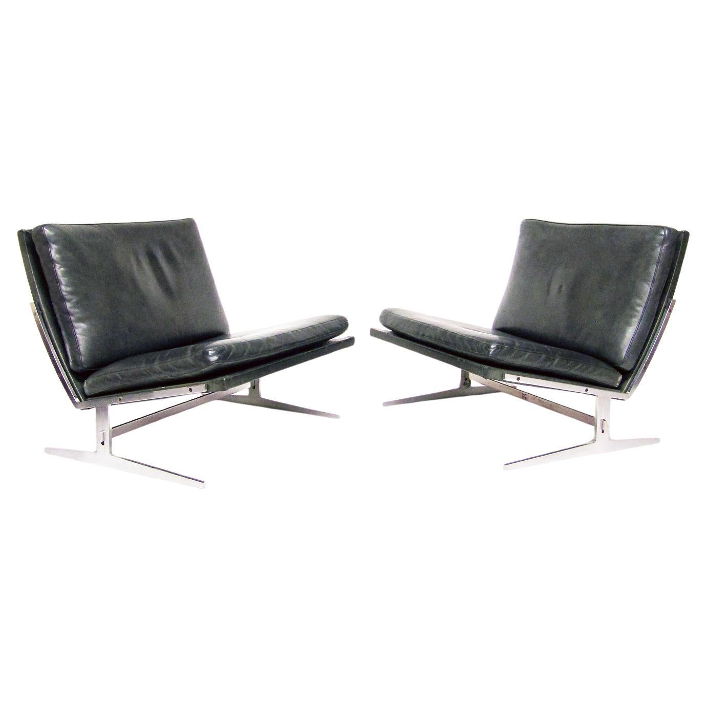 Two Danish BO-561 Chairs in Leather by Preben Fabricius 
Jorgen Kastholm