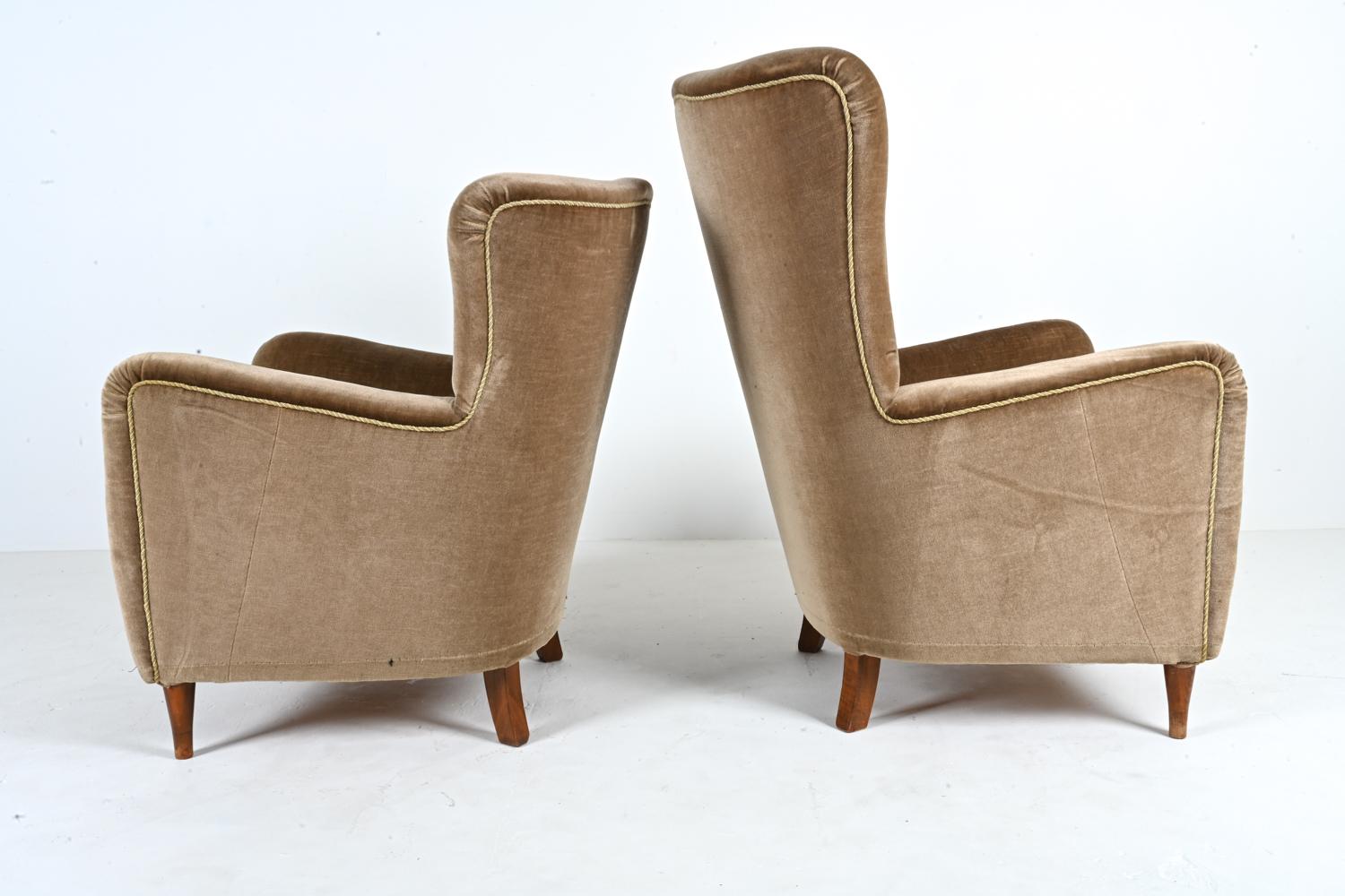 Two Danish Easy Chairs, Manner of Frits Henningsen, c. 1950's For Sale 4