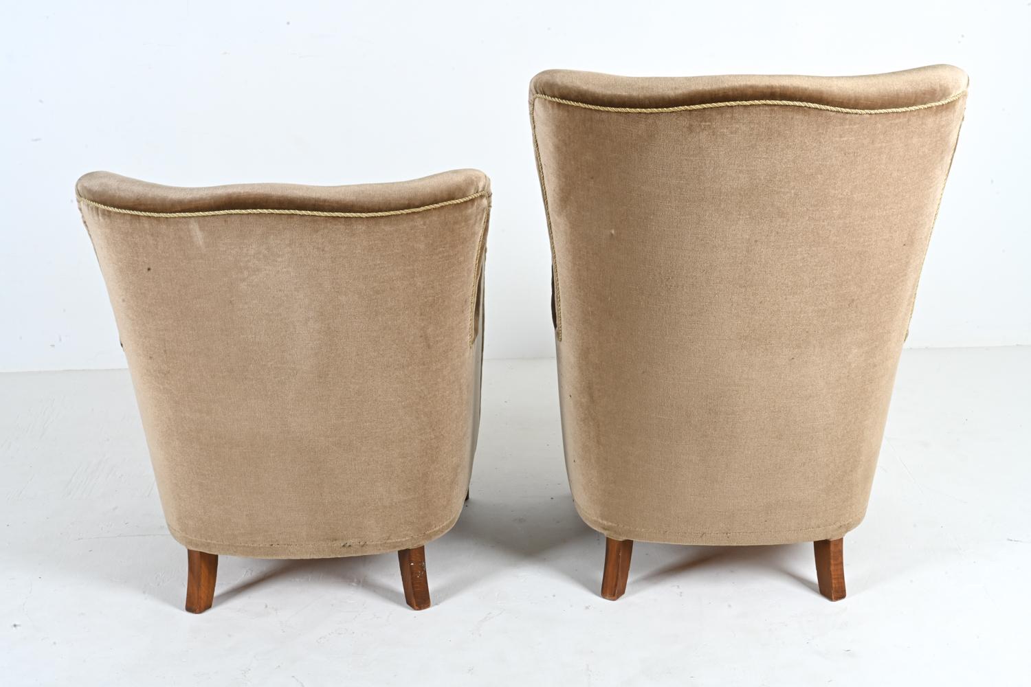 Two Danish Easy Chairs, Manner of Frits Henningsen, c. 1950's For Sale 6