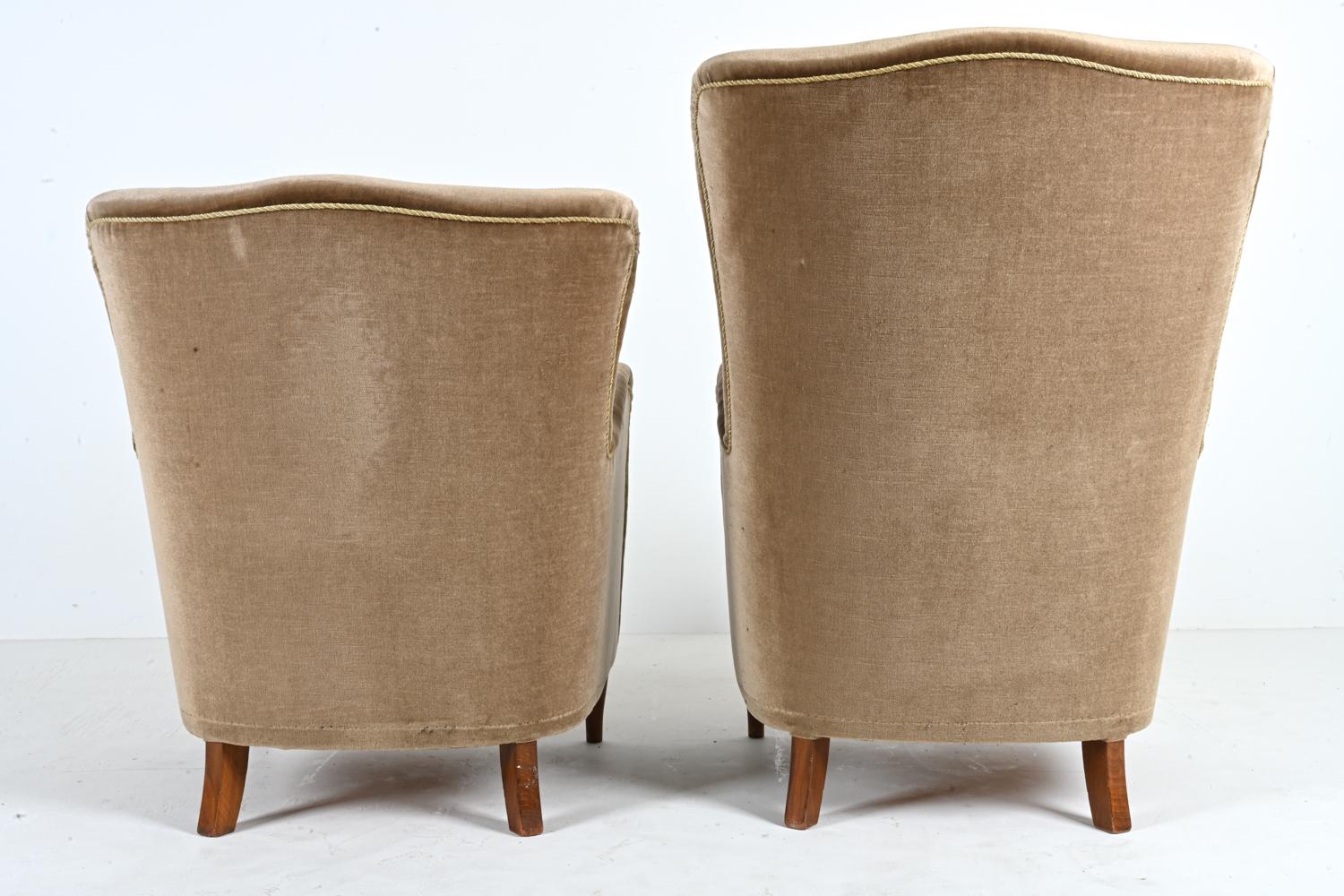 Two Danish Easy Chairs, Manner of Frits Henningsen, c. 1950's For Sale 7