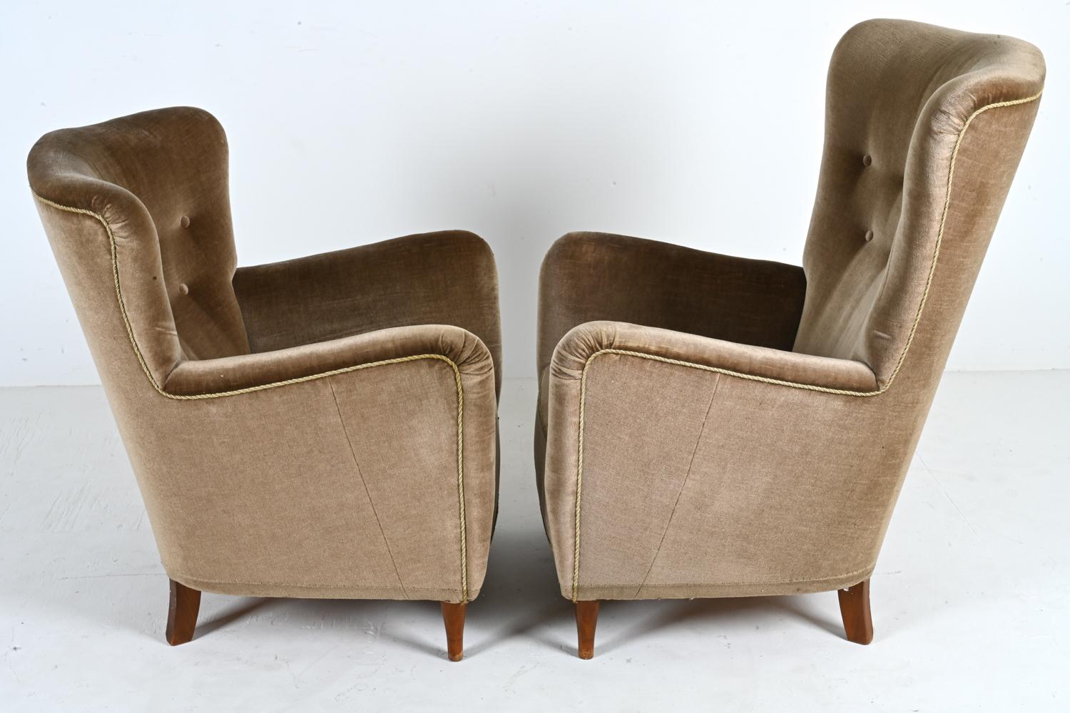 Two Danish Easy Chairs, Manner of Frits Henningsen, c. 1950's For Sale 8