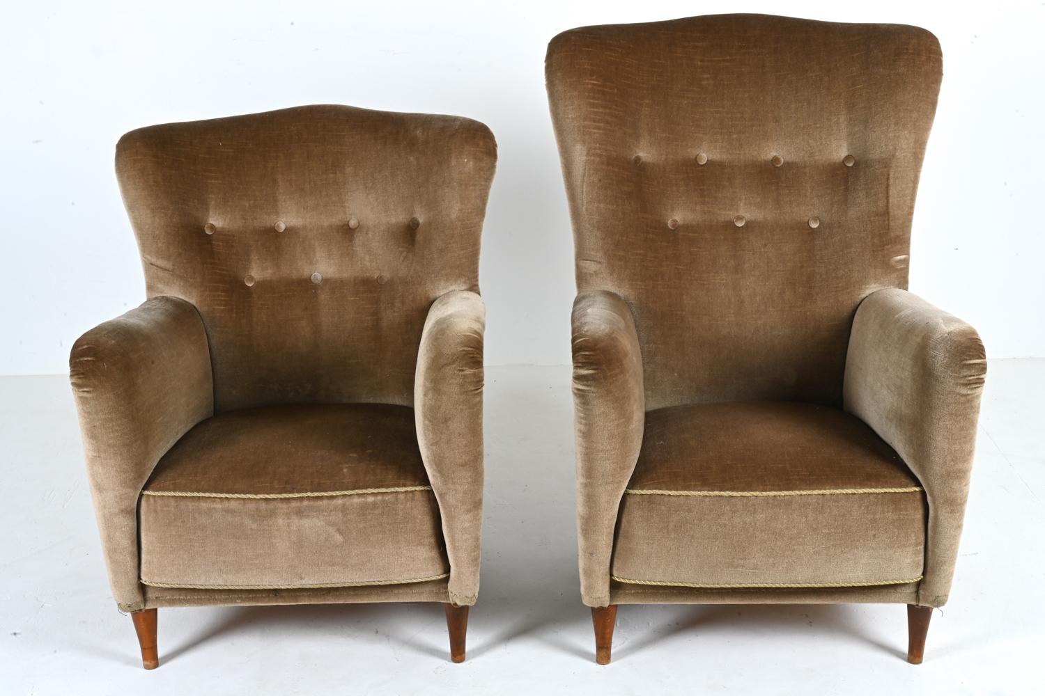 Two Danish Easy Chairs, Manner of Frits Henningsen, c. 1950's In Good Condition For Sale In Norwalk, CT
