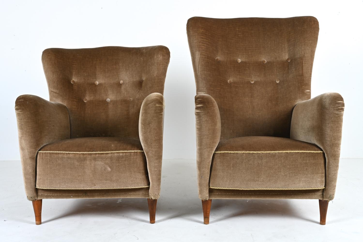 20th Century Two Danish Easy Chairs, Manner of Frits Henningsen, c. 1950's For Sale
