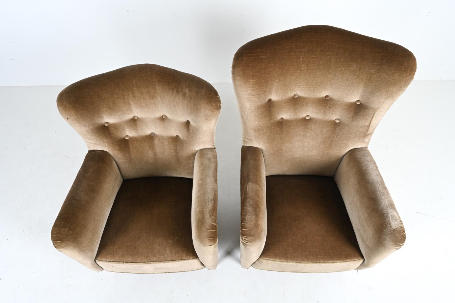 Two Danish Easy Chairs, Manner of Frits Henningsen, c. 1950's For Sale 2