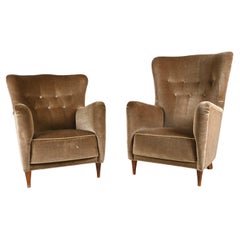 Retro Two Danish Easy Chairs, Manner of Frits Henningsen, c. 1950's