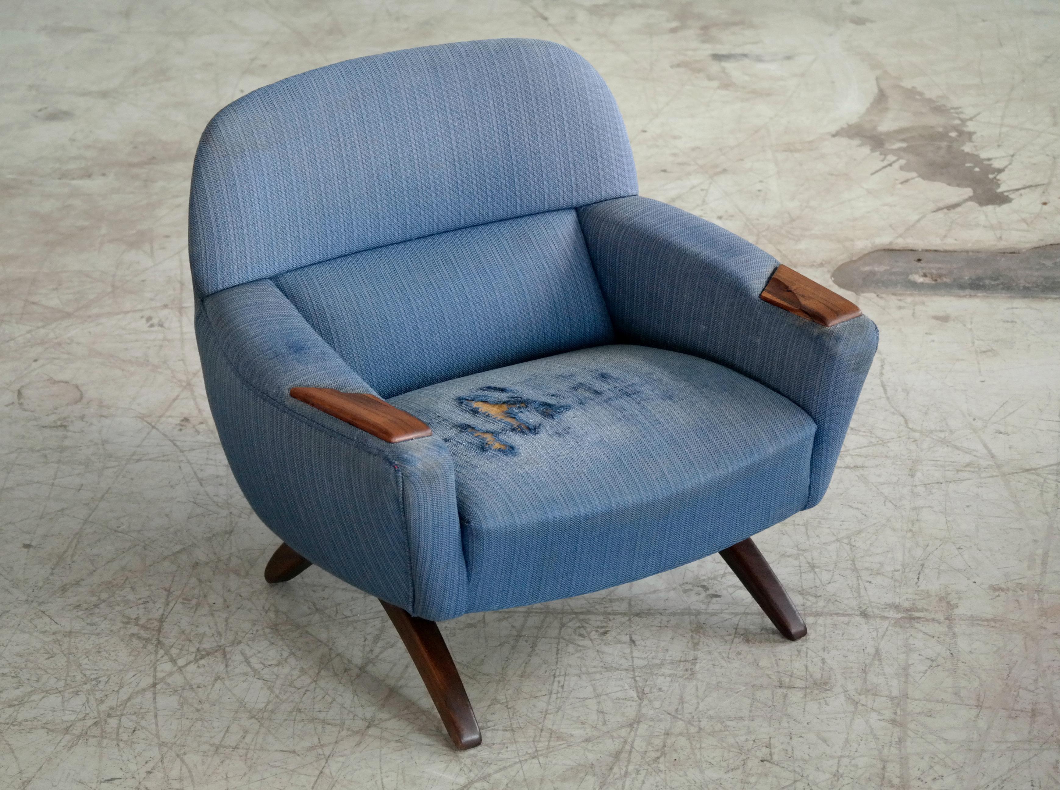 Dänische Mid-Century-Loungesessel Modell Geisha von Leif Hansen mit Palisanderholz 6